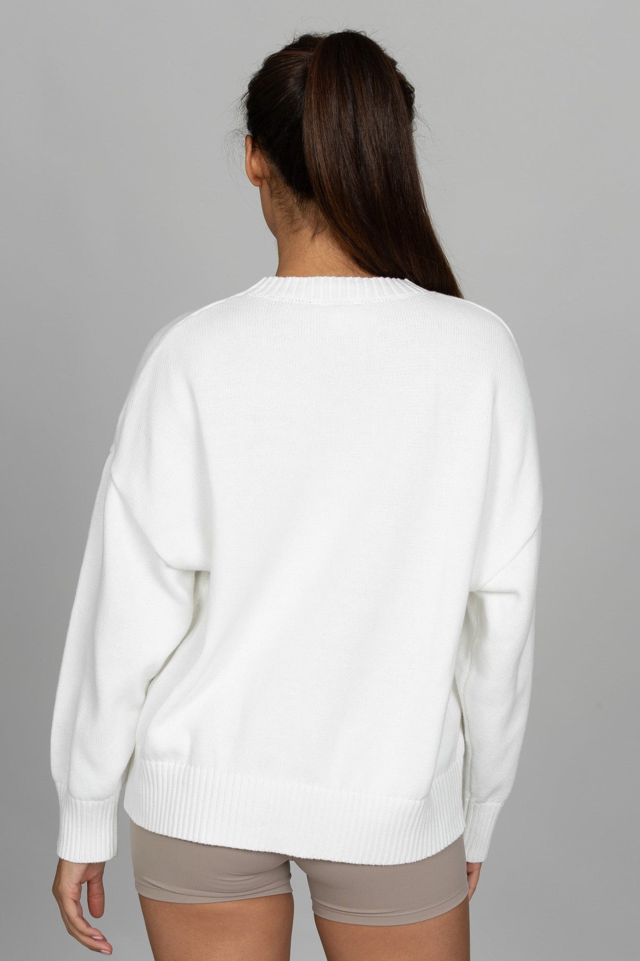 Ivory Oversized Crest Sweater