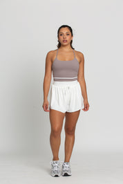 White Go-with-the-Flow Athletic Shorts