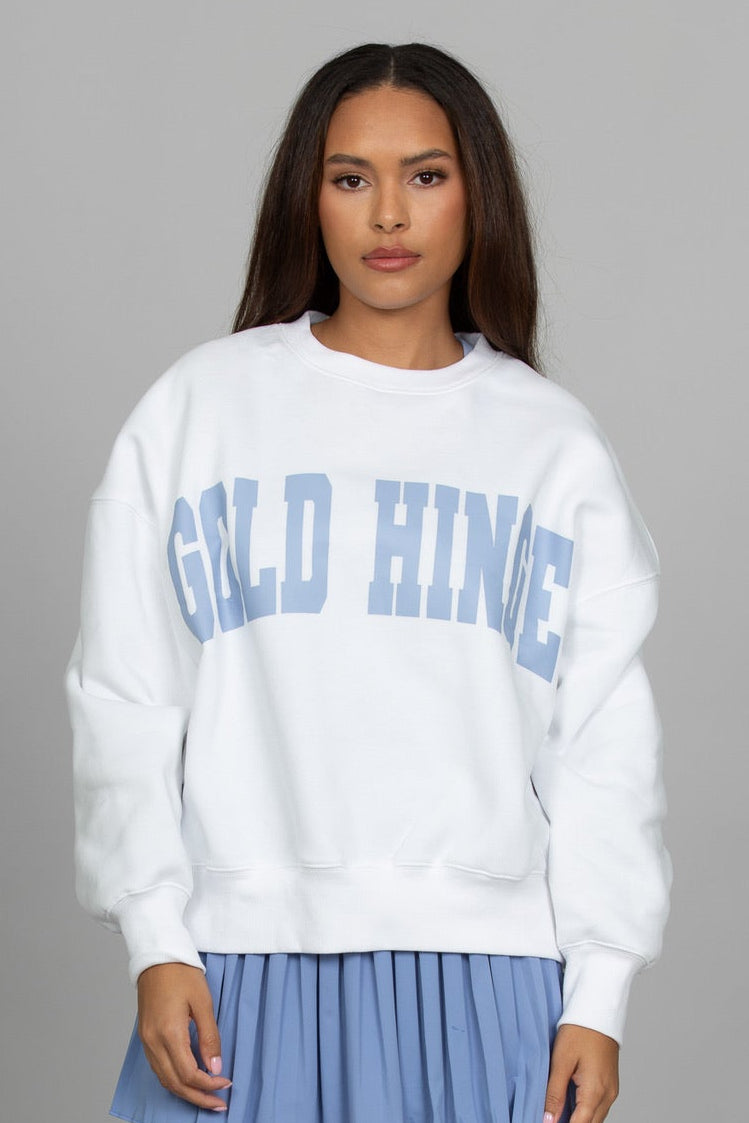 White Periwinkle GH Wide Arm Sweatshirt – Gold Hinge