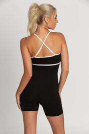 Black White Lined Playsuit