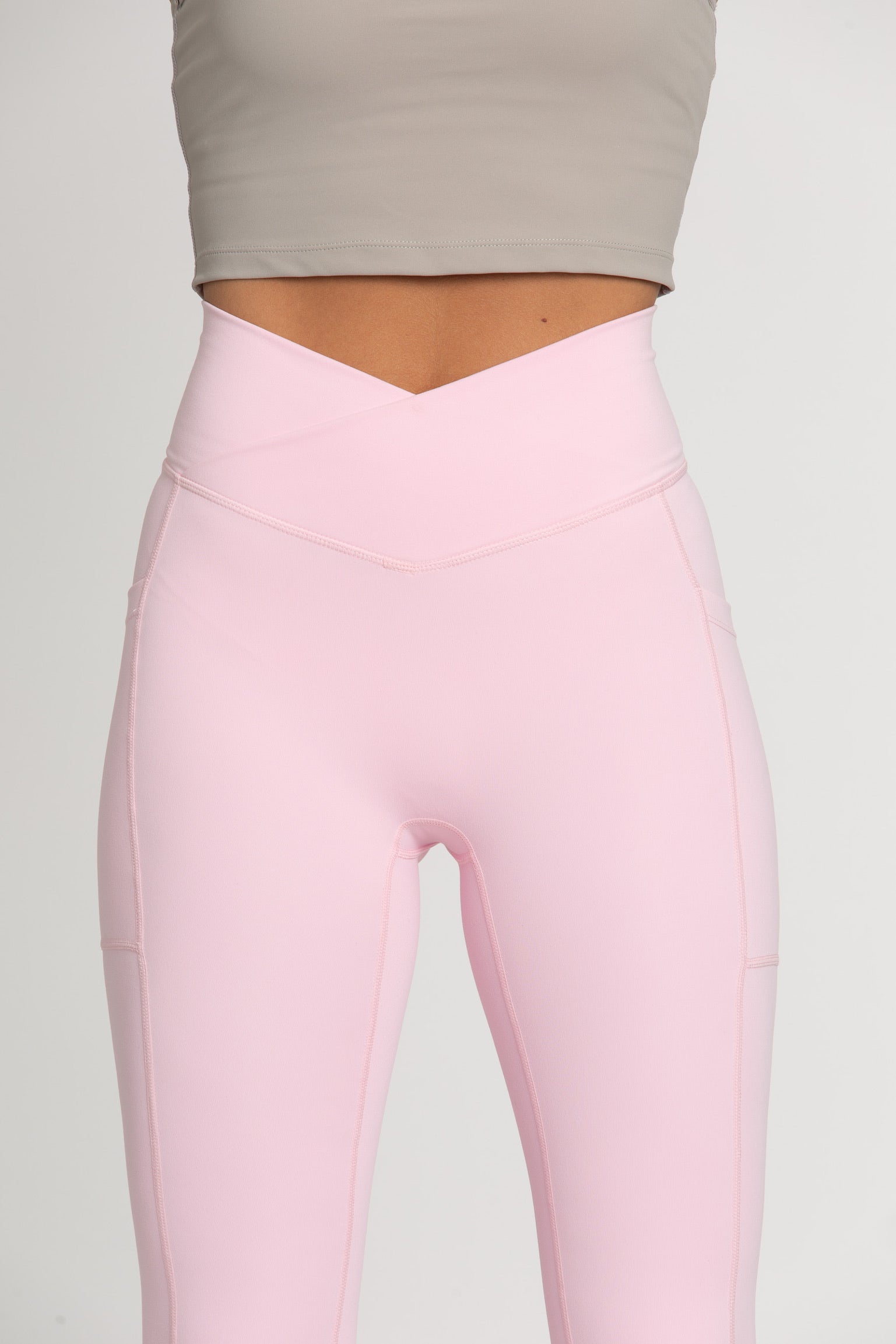 Pastel Pink Seamless Crossover Leggings