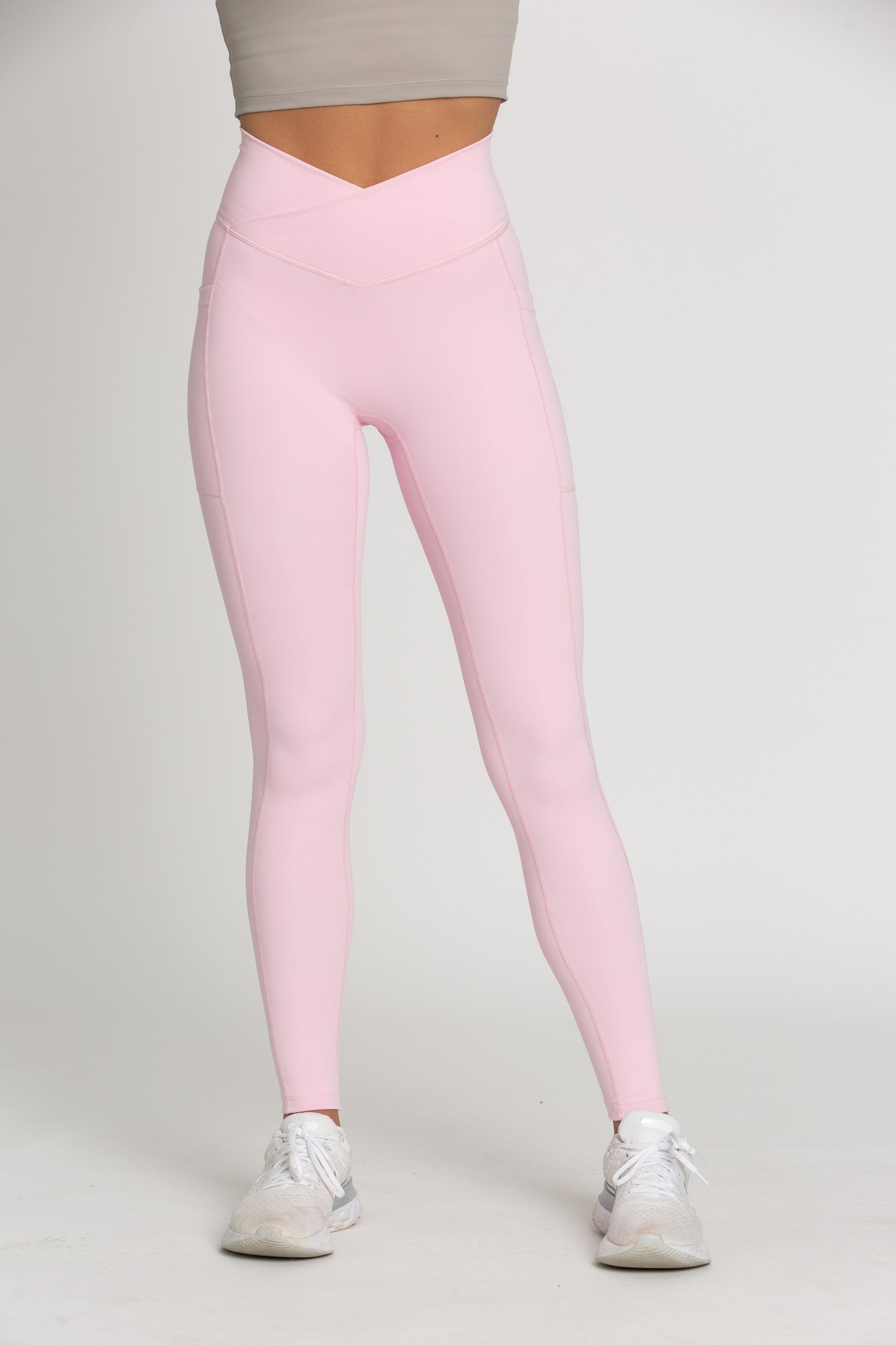 Pastel Pink Seamless Crossover Leggings