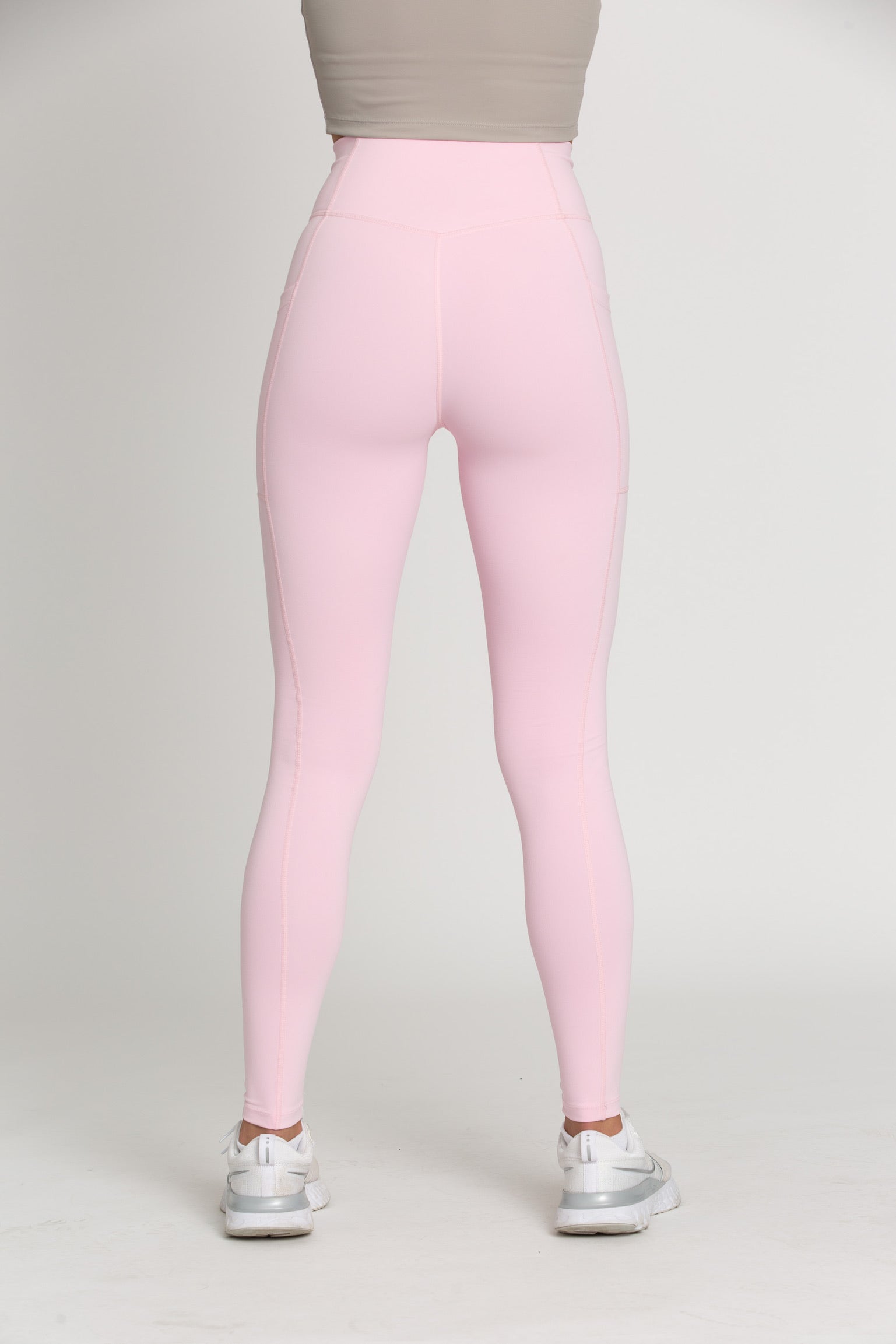 Pastel Pink Seamless Crossover Leggings – Gold Hinge