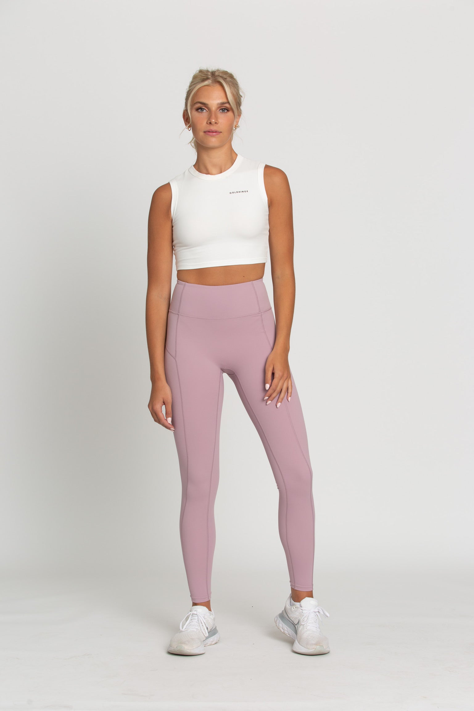 Mauve Mist Zipper Lined Leggings