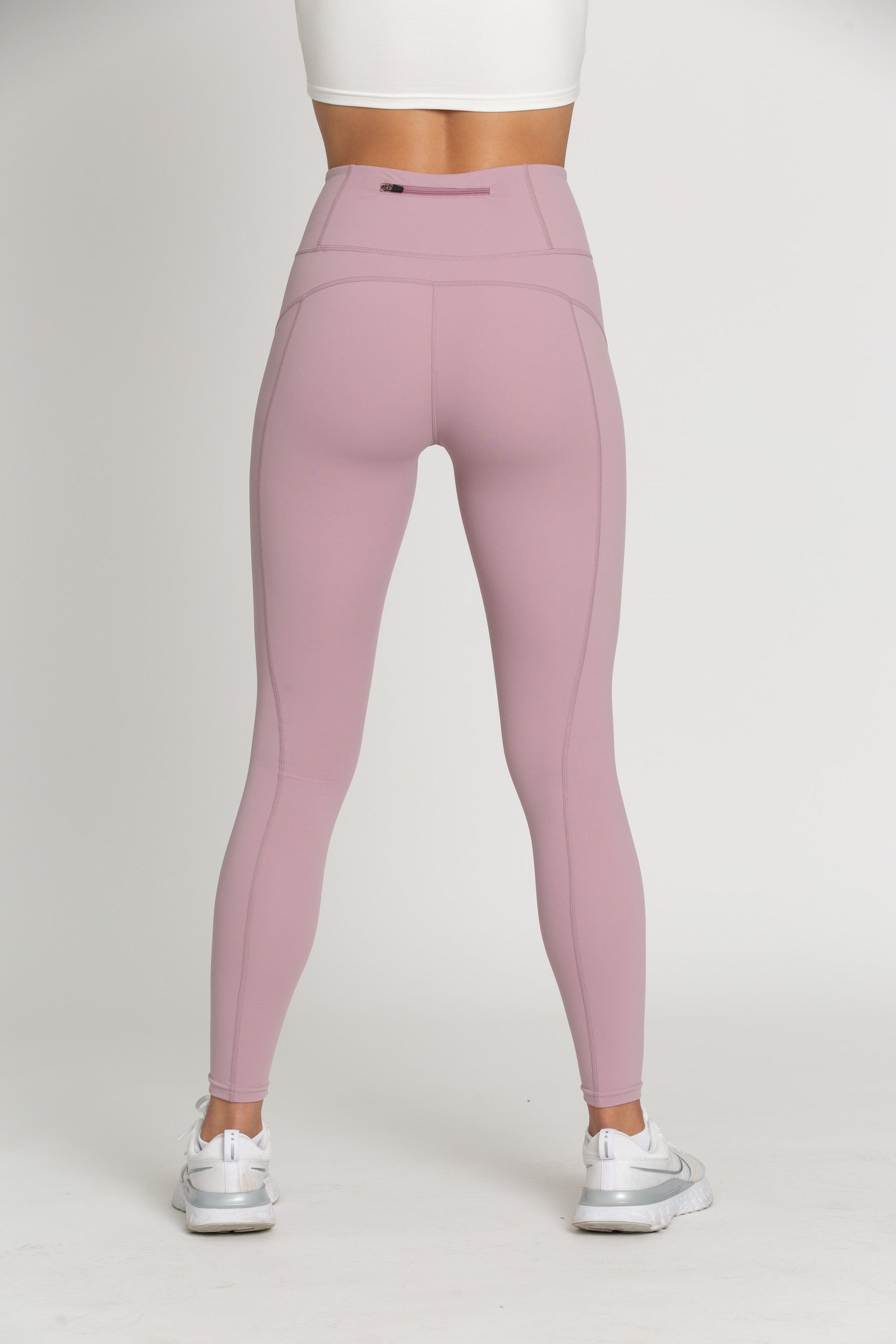 Mauve Mist Zipper Lined Leggings