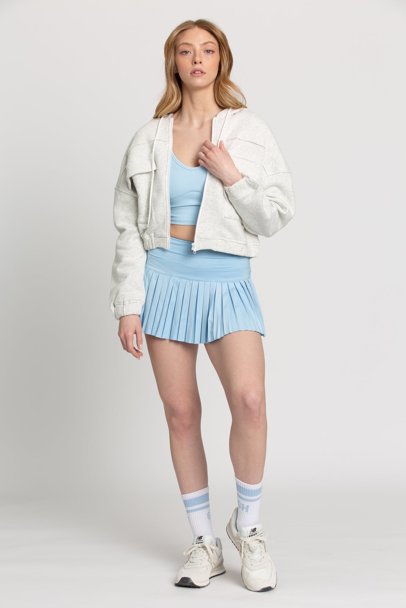 Aqua Sky Pleated Tennis Skirt