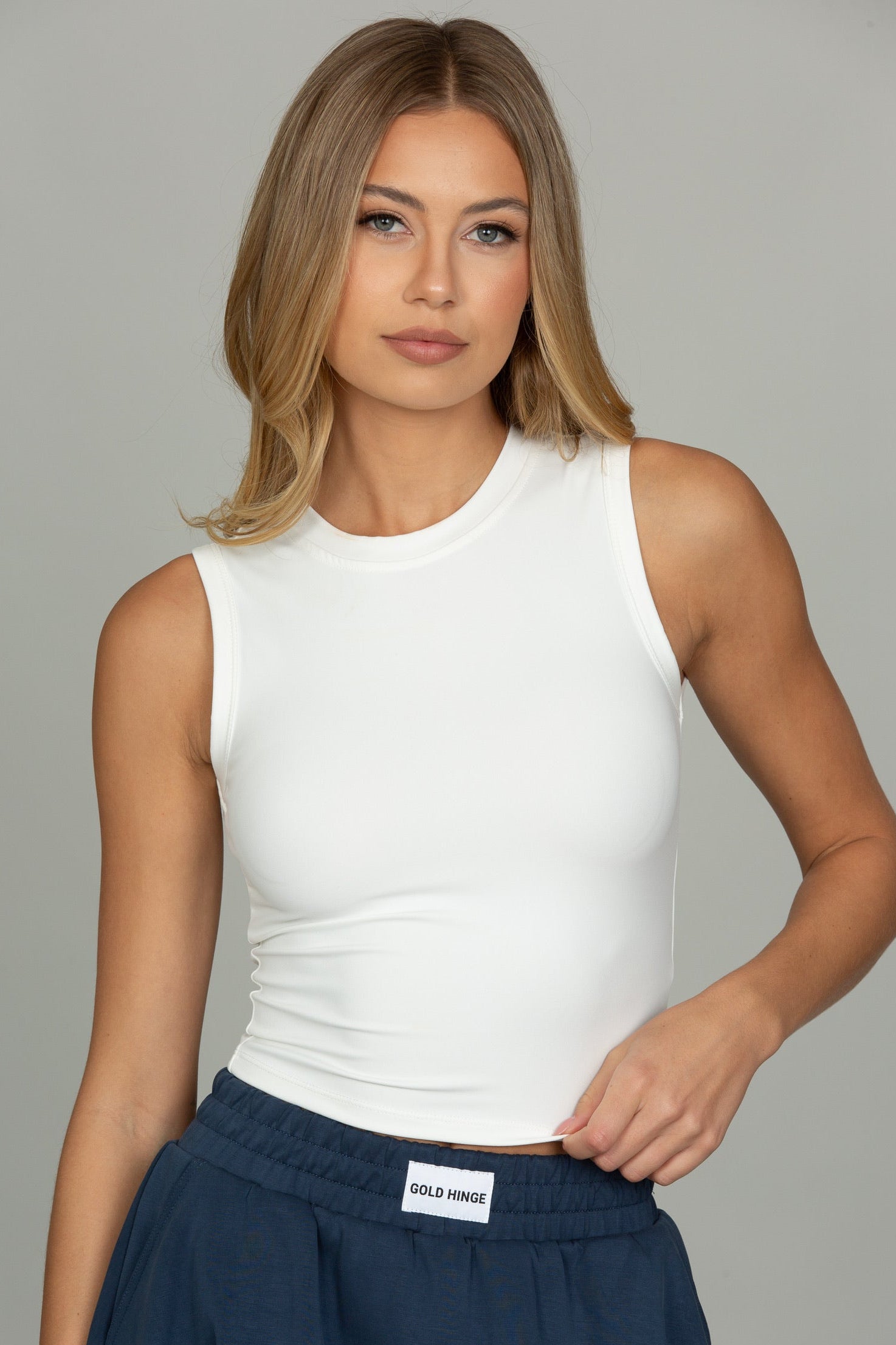 Ivory CoreSculpt Crop Tank