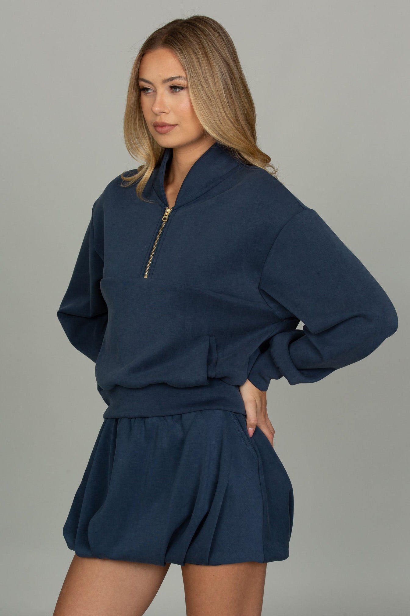 Stone Navy LuxeSoft Lounge Quarter Zip