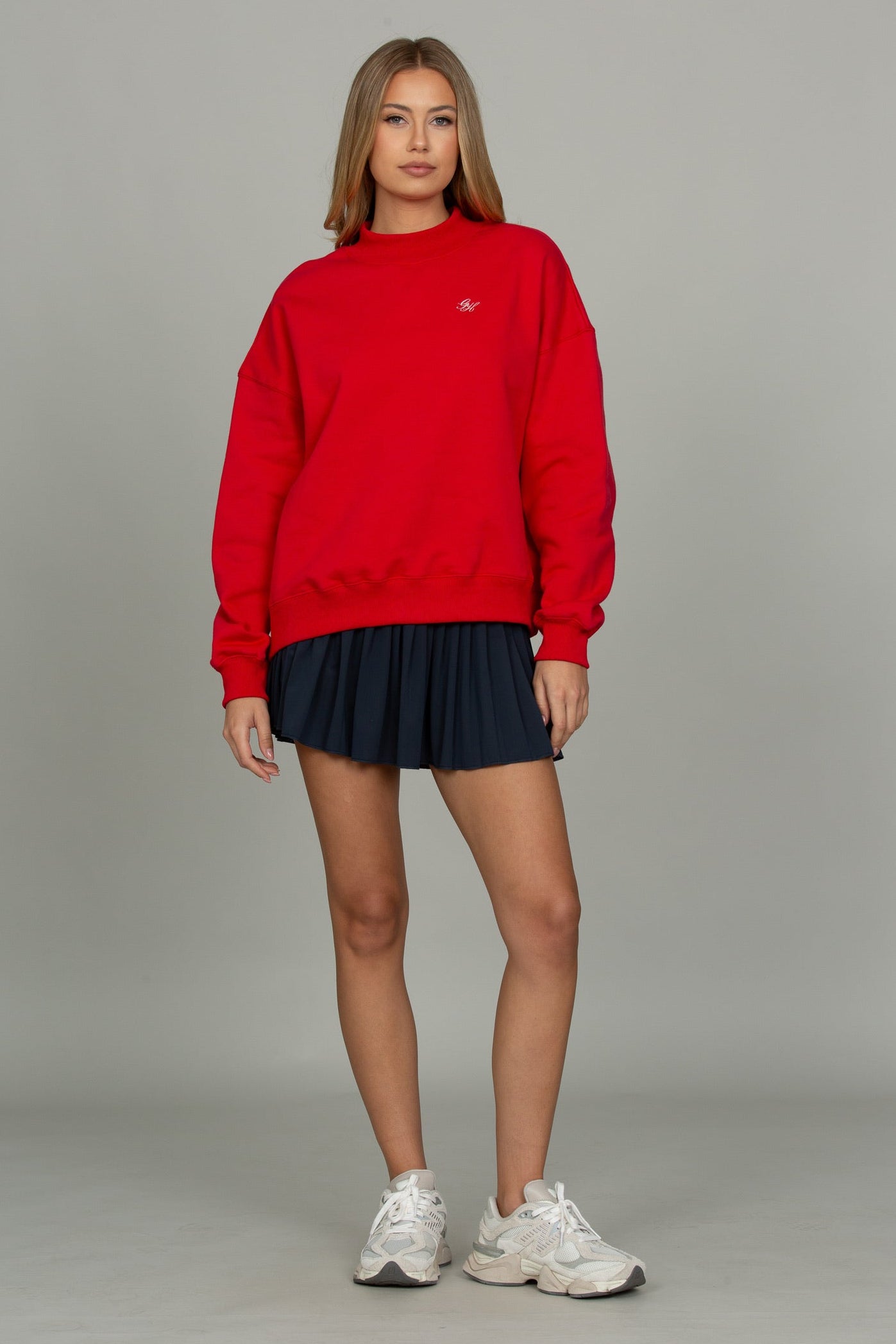 Bright Ruby Prep Mock Neck