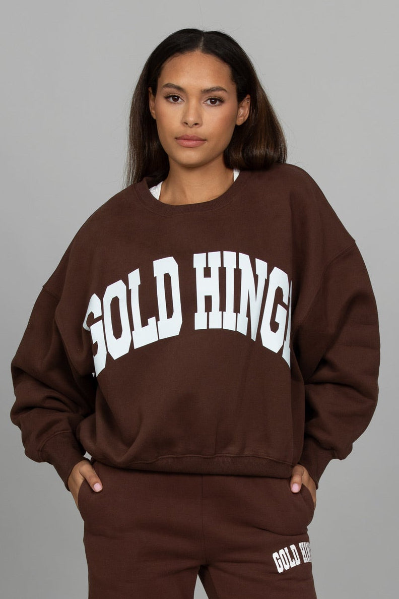 Dark Brown GH Wide Arm Sweatshirt – Gold Hinge