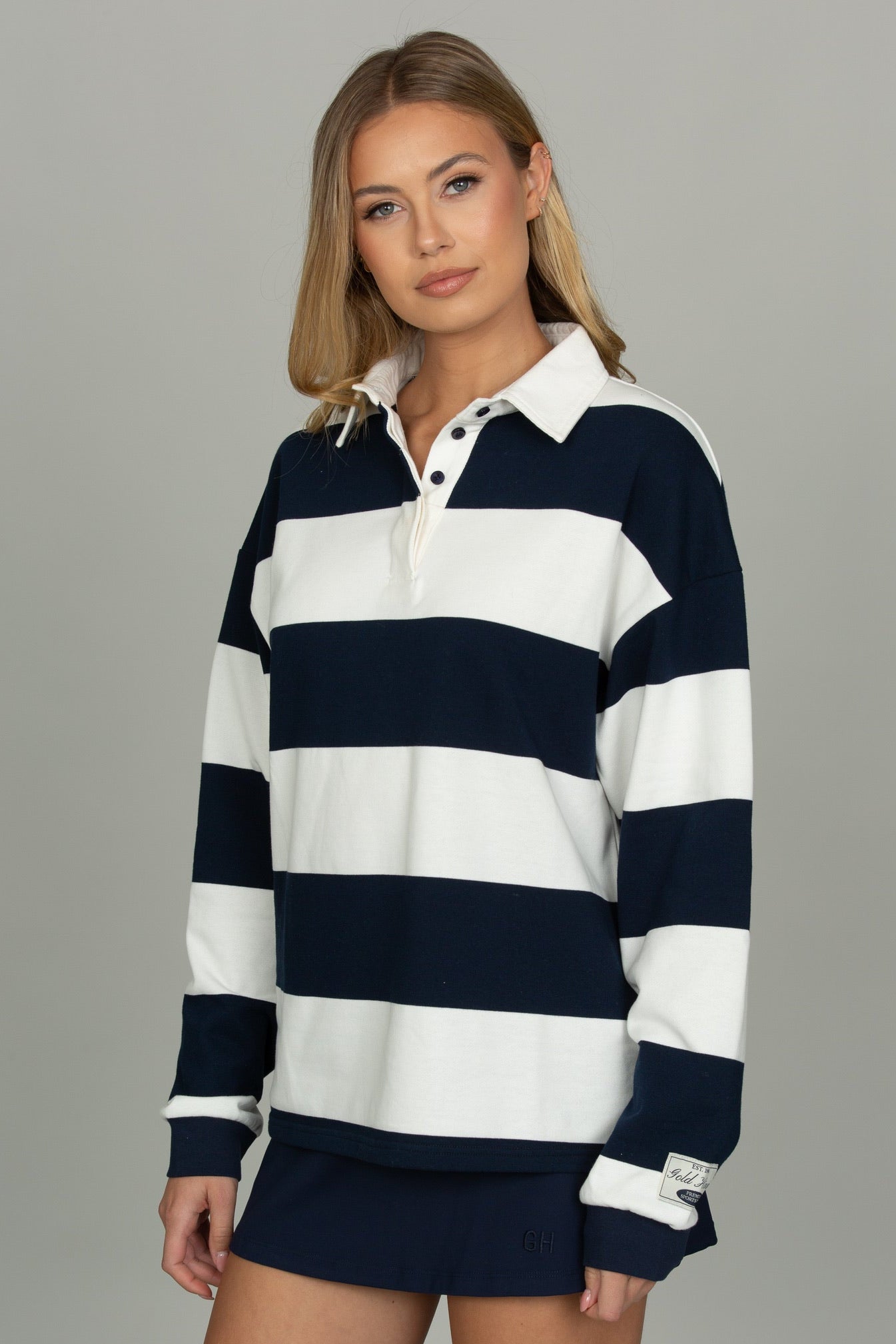 Navy Striped Rugby Top