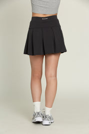 Off-Black Wide Pleat Tennis Skirt