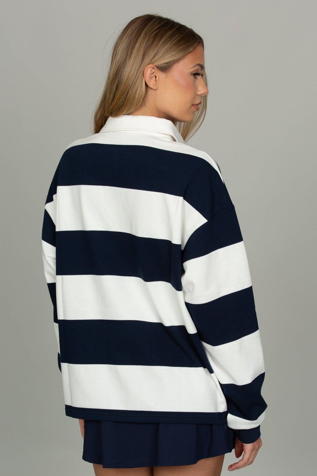 Navy Striped Rugby Top