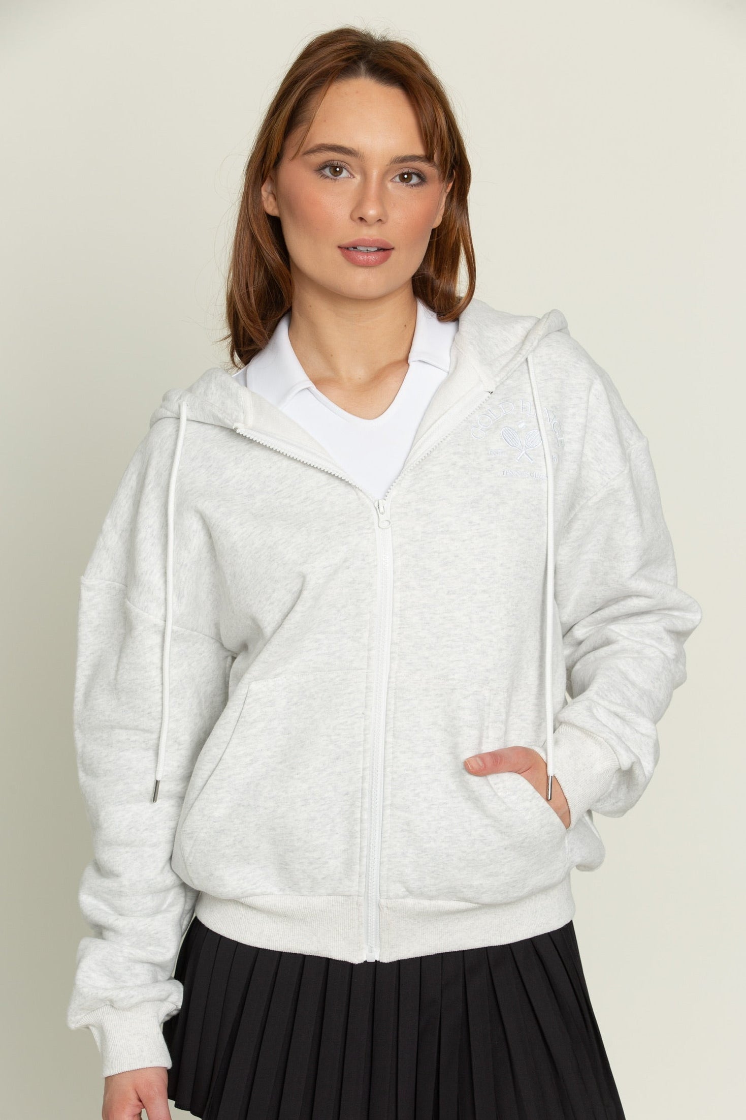 Light Heather Grey Hoodie Jacket