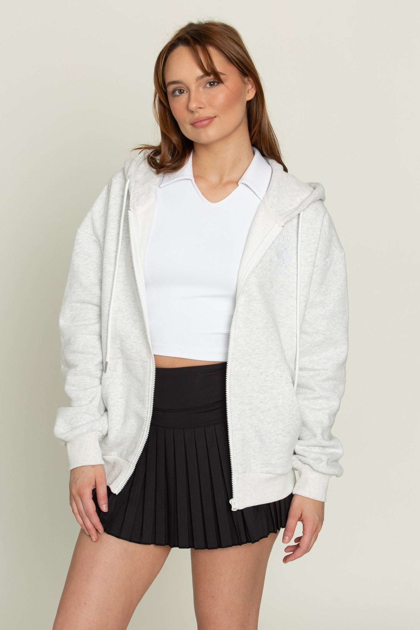 Light Heather Grey Hoodie Jacket