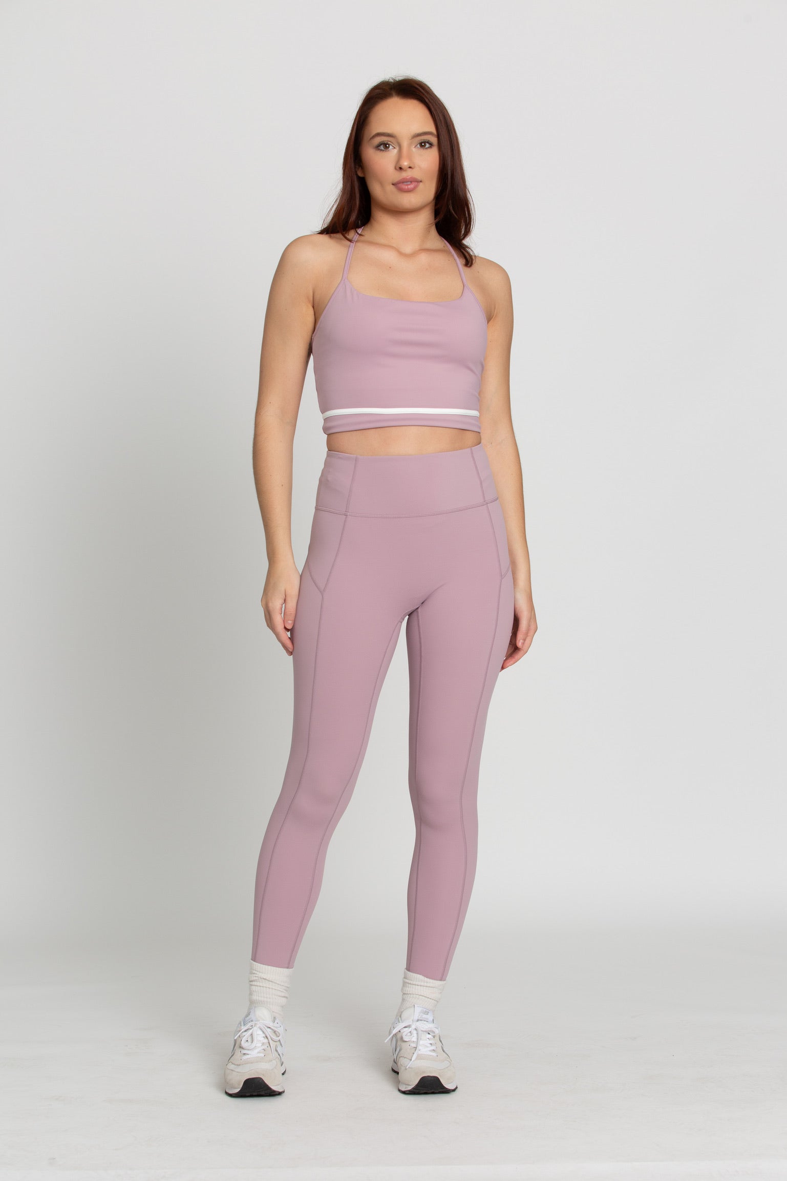 Mauve Mist Zipper Lined Leggings