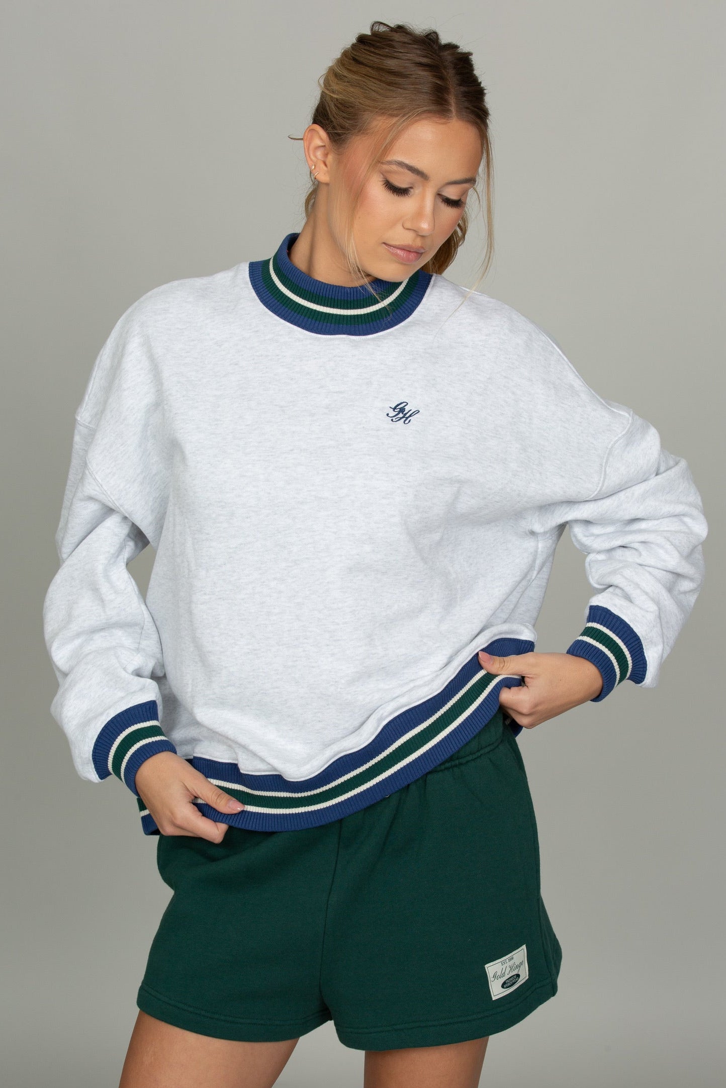 Heather Grey Prep Courtside Mock Neck