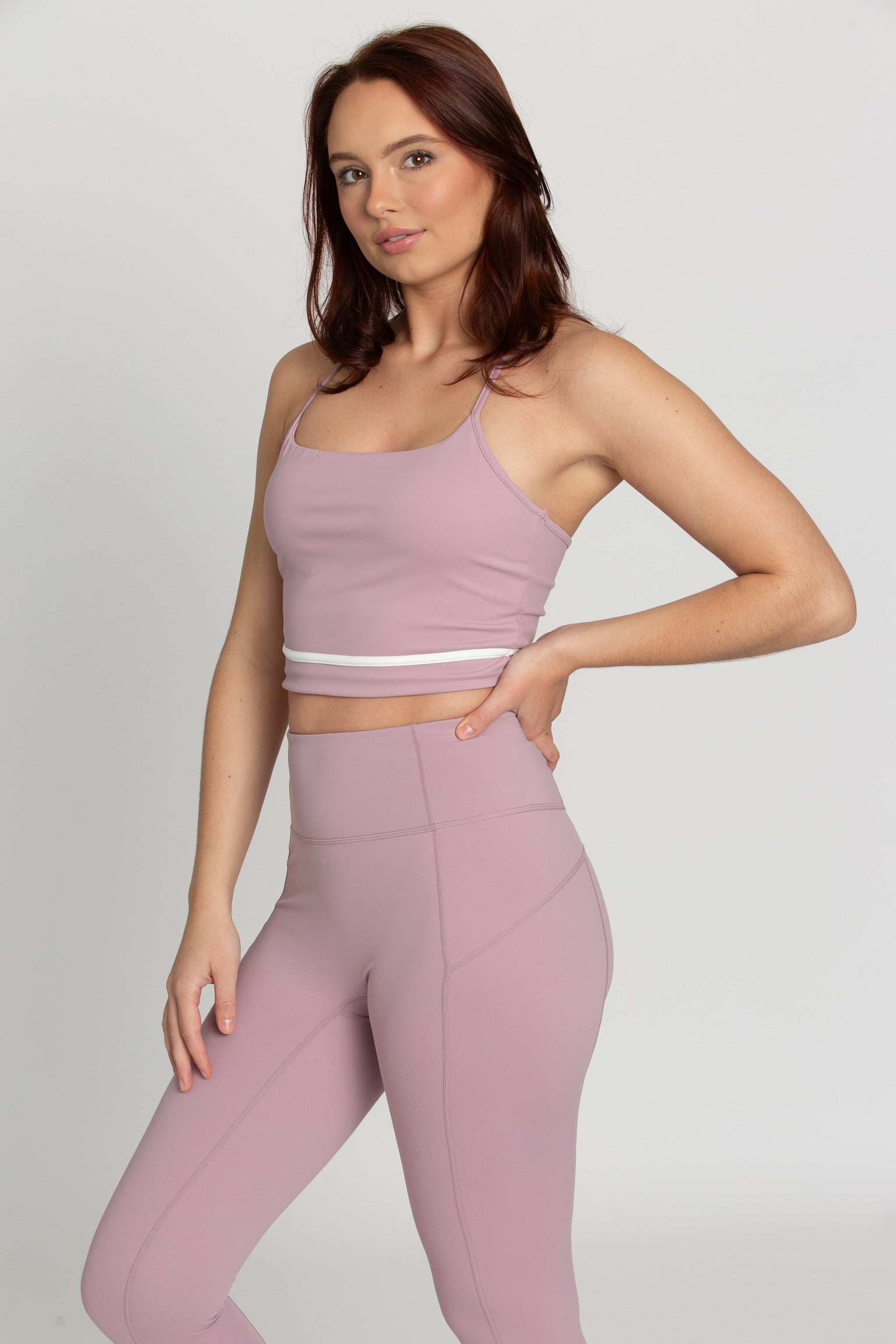 Mauve Mist Zipper Lined Leggings