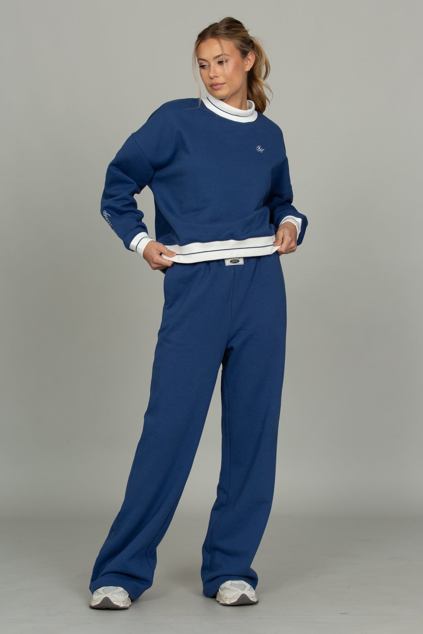 Azure Prep Stripe Mock Neck