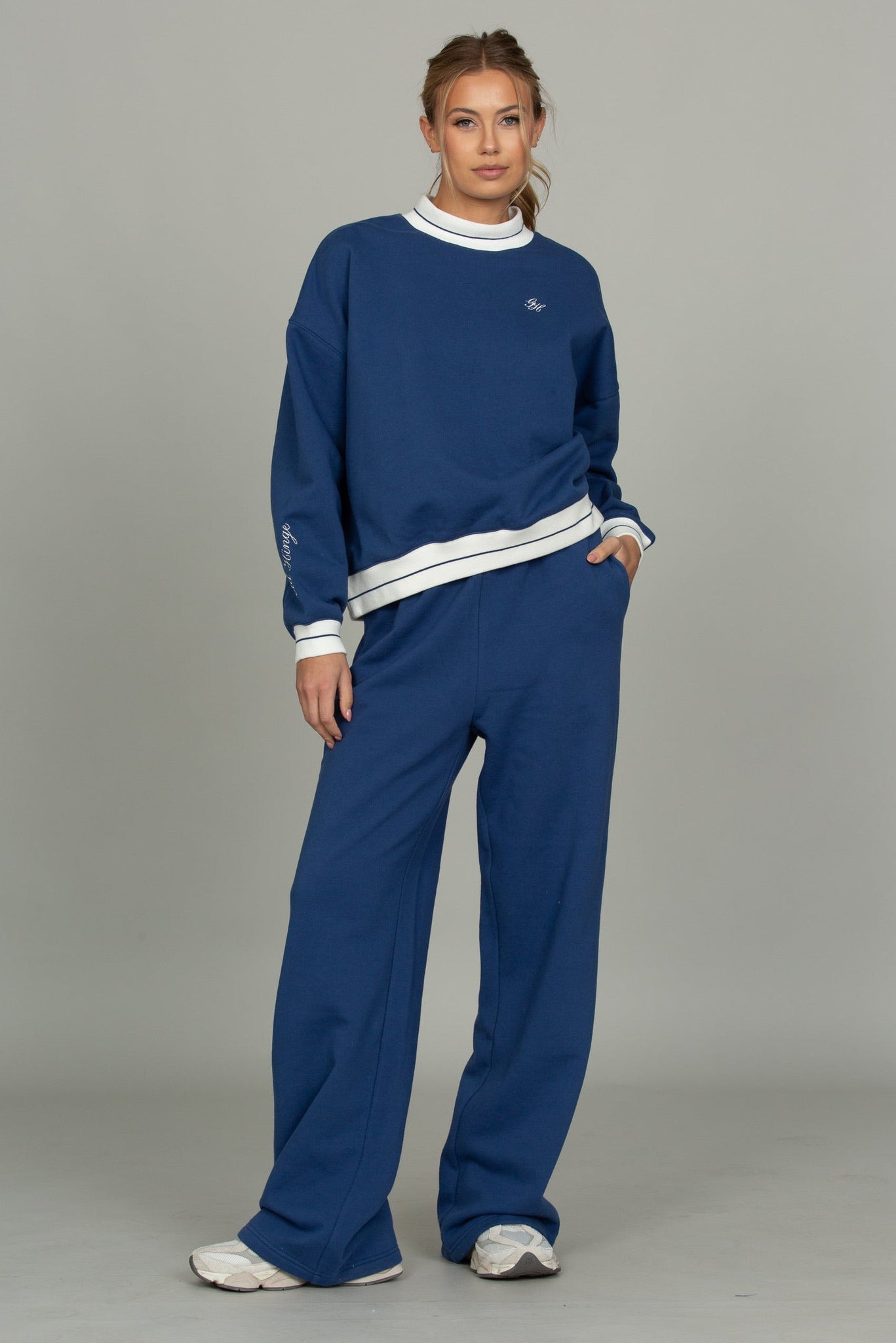 Azure Prep Stripe Mock Neck