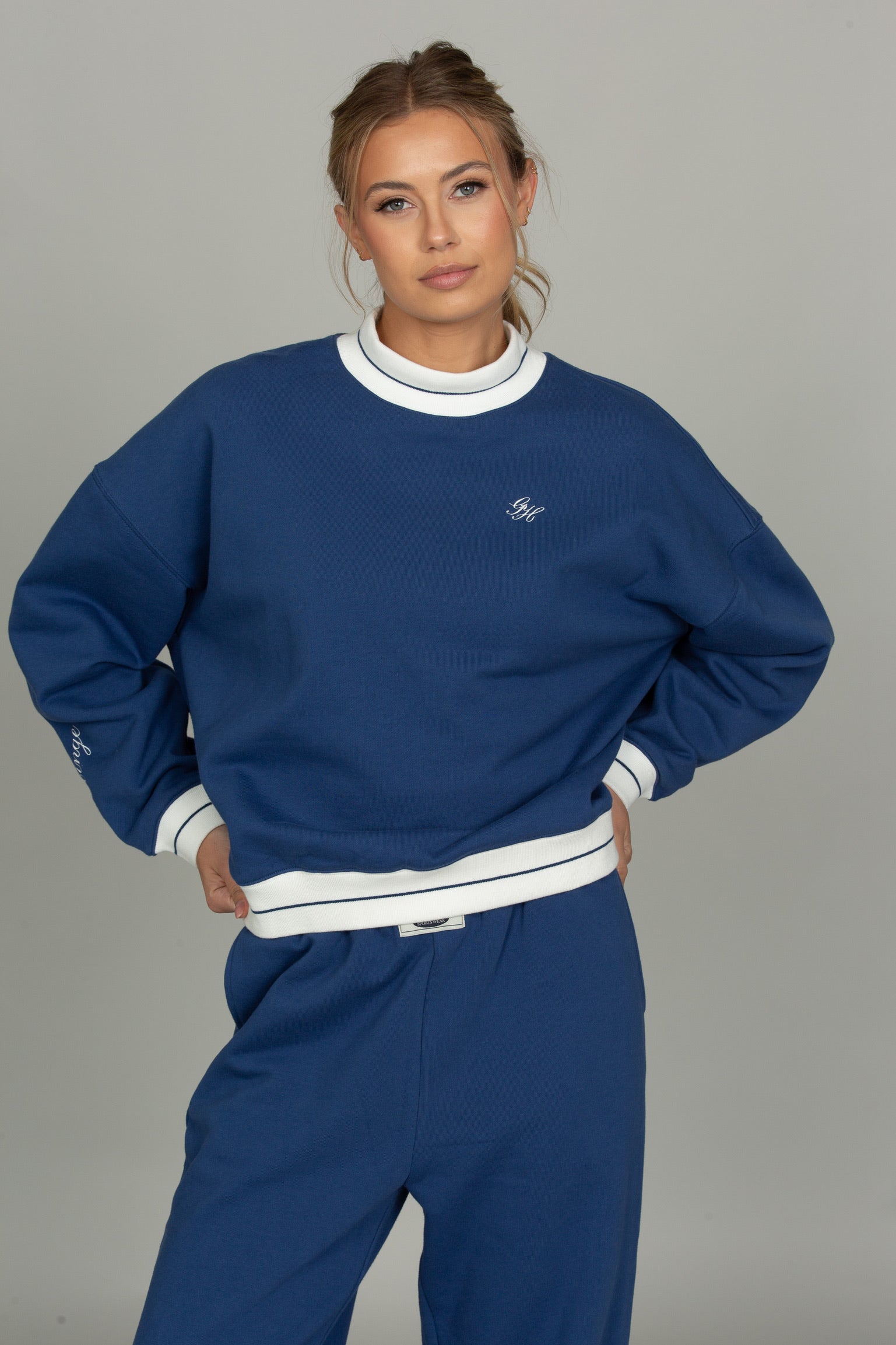 Azure Prep Stripe Mock Neck