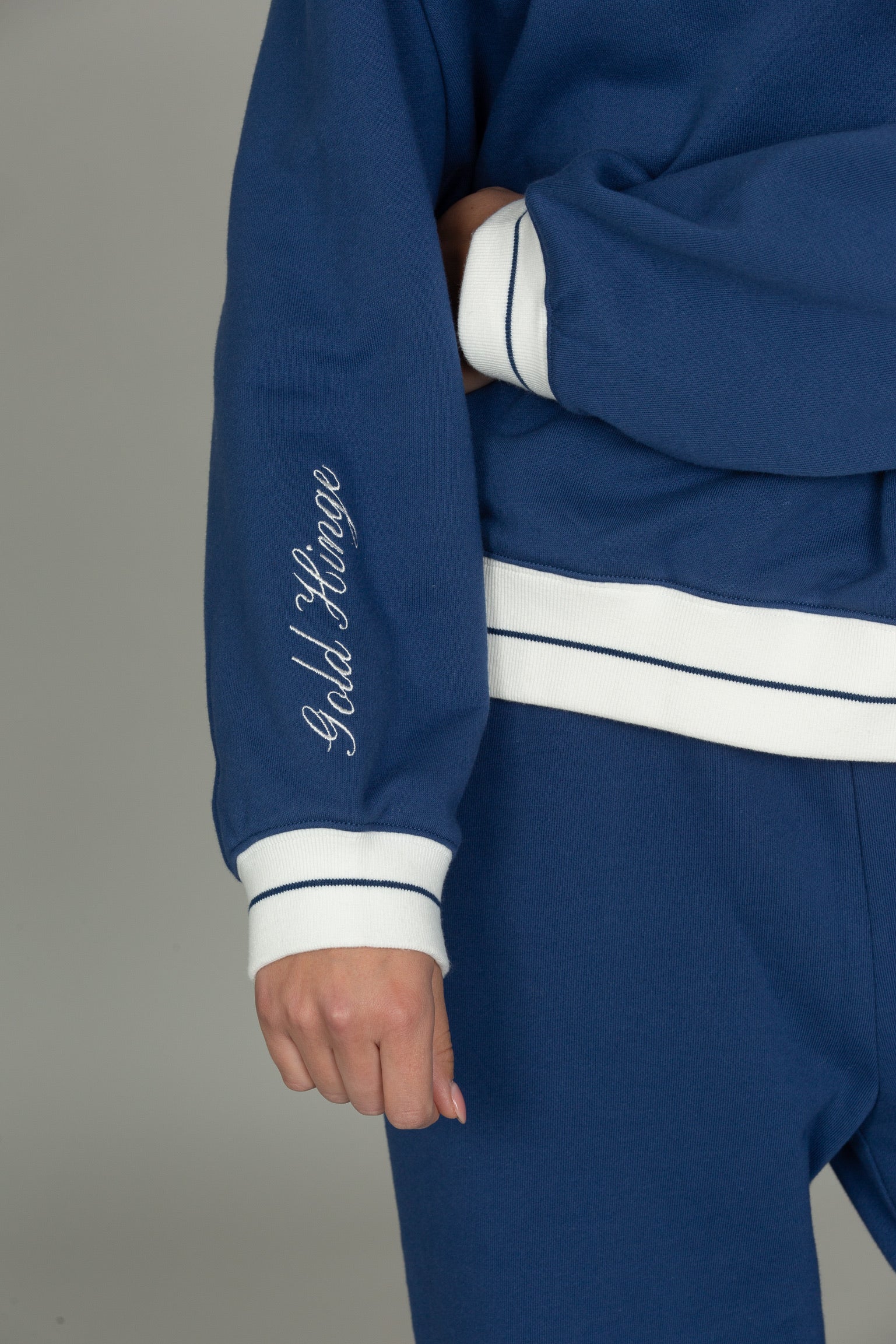 Azure Prep Stripe Mock Neck