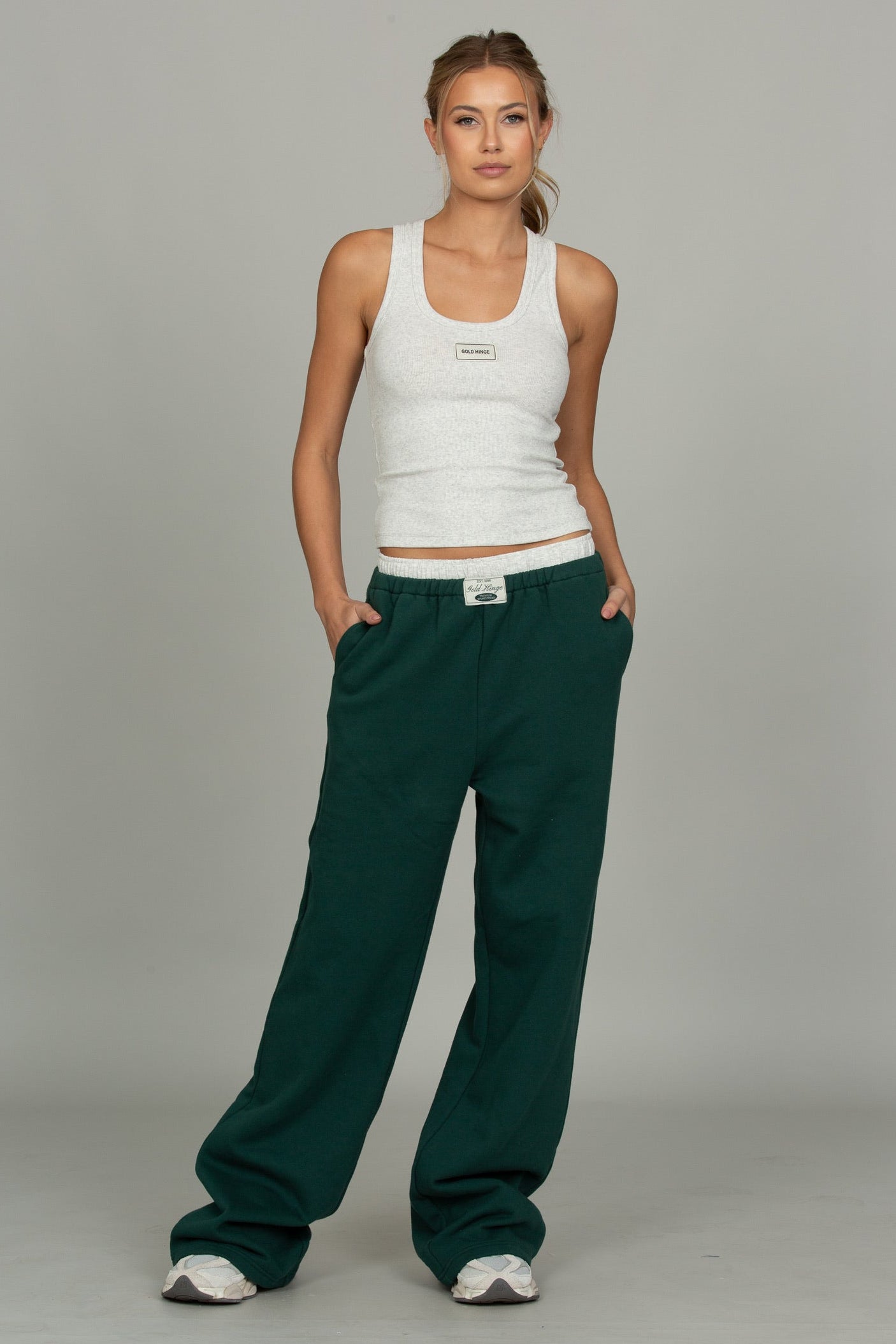 Hunter Green Wide Leg Sweatpant
