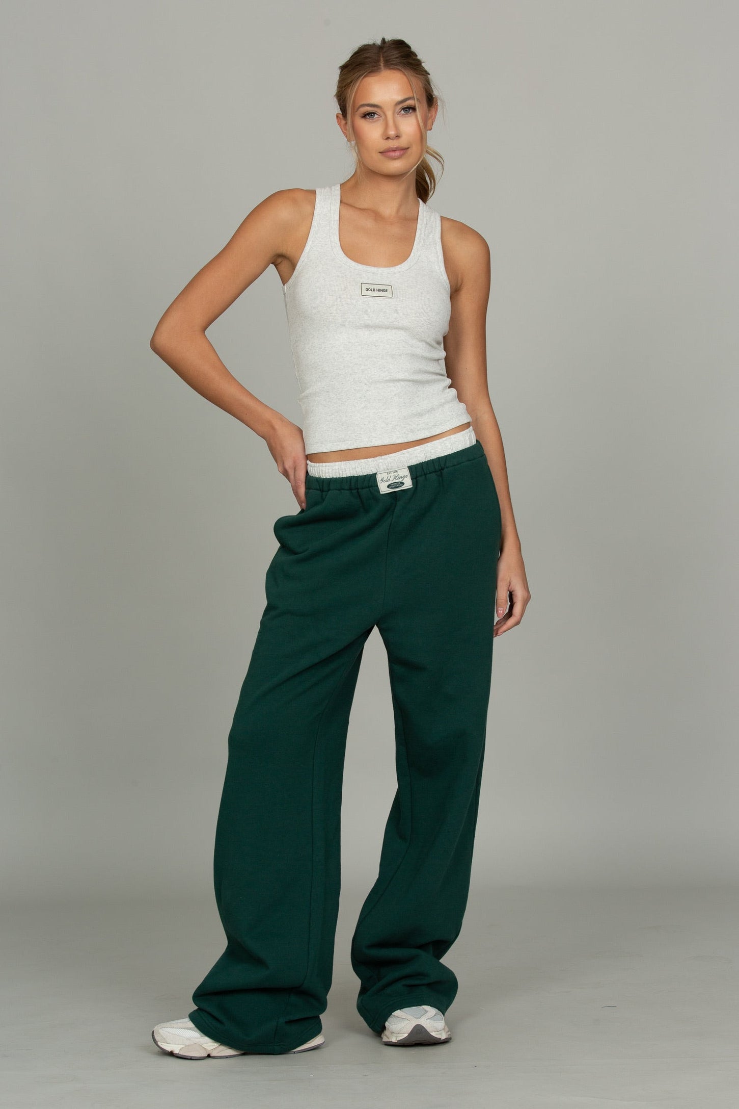 Hunter Green Wide Leg Sweatpant