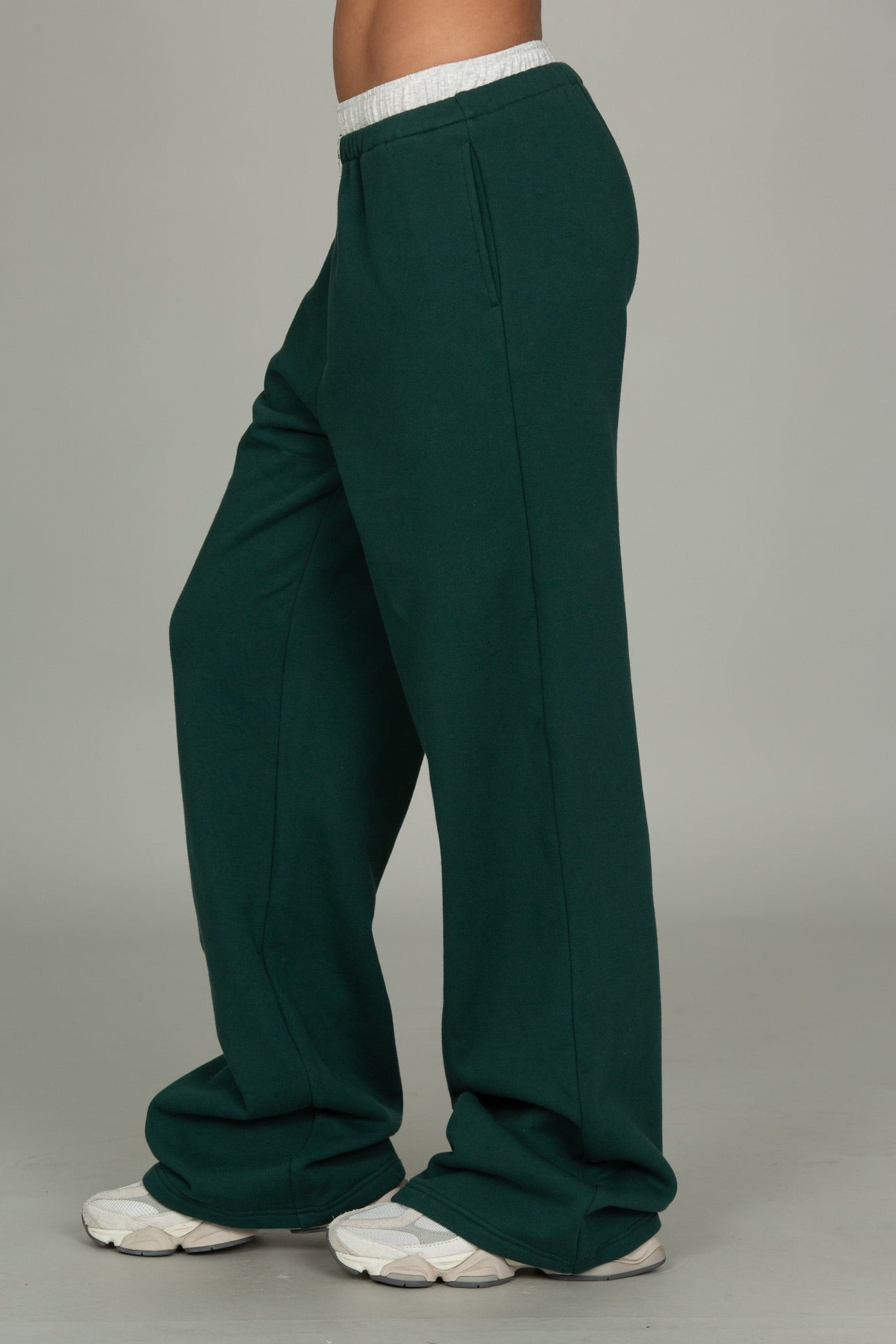 Hunter Green Wide Leg Sweatpant