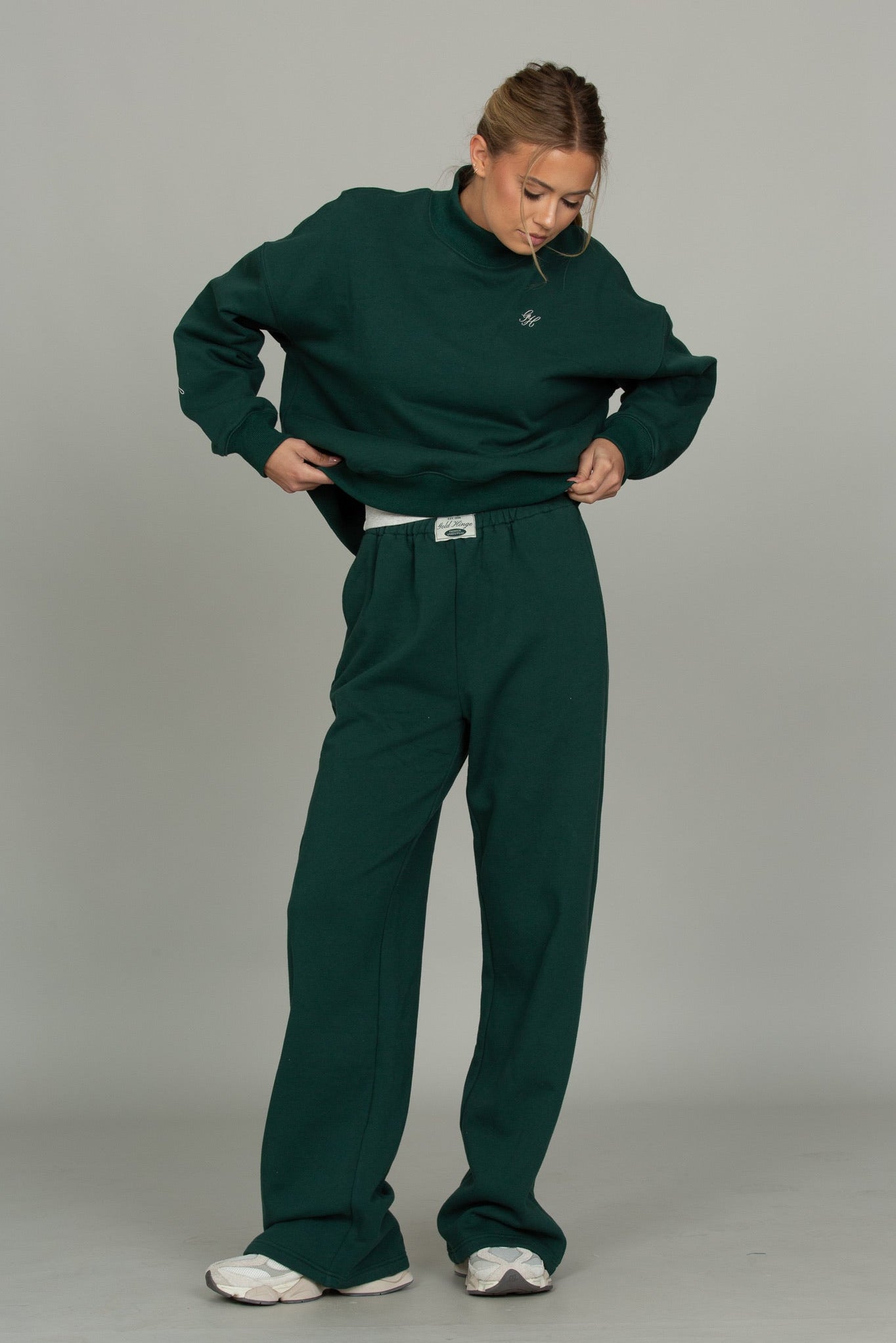 Hunter Green Wide Leg Sweatpant