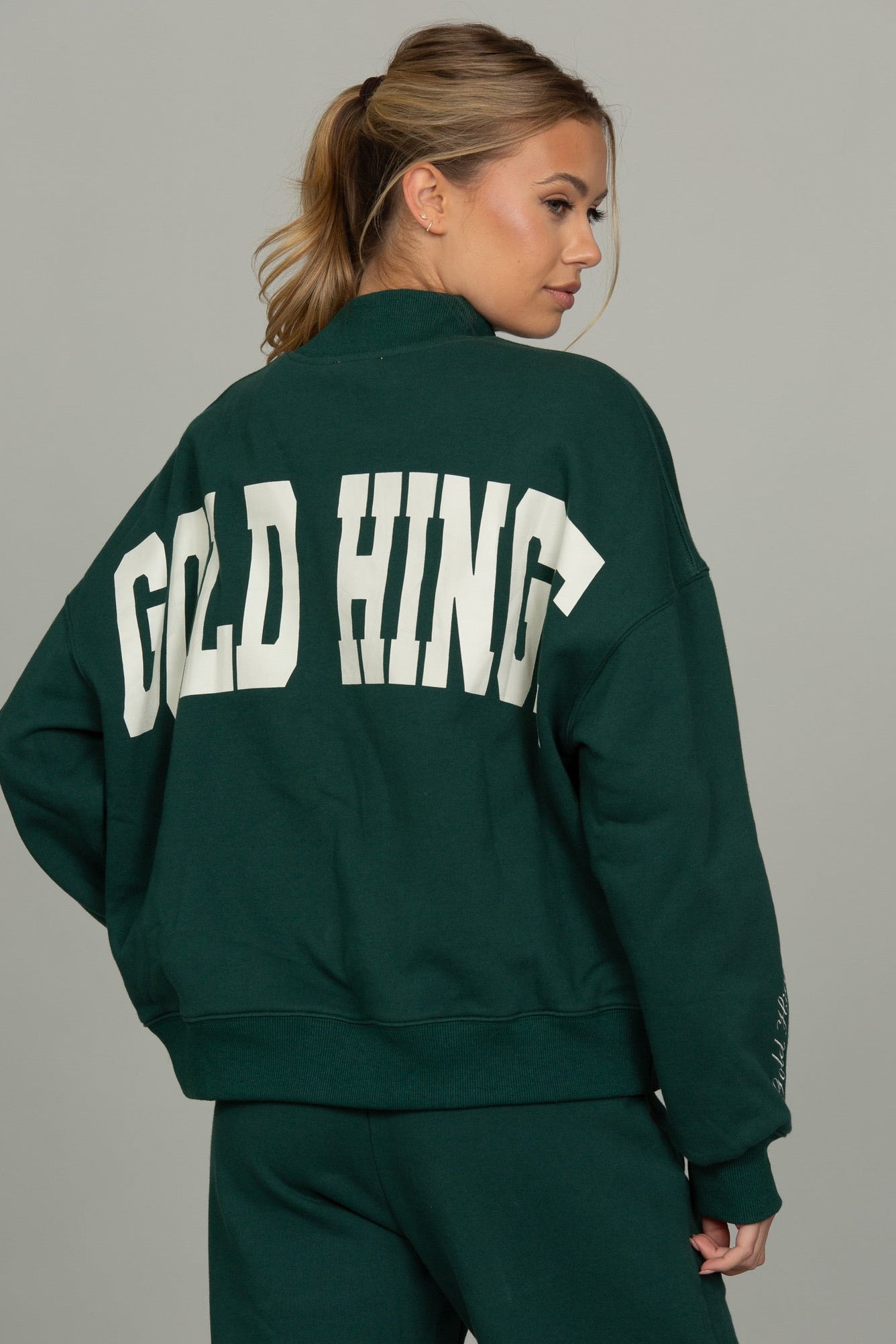 Hunter Green Prep Mock Neck