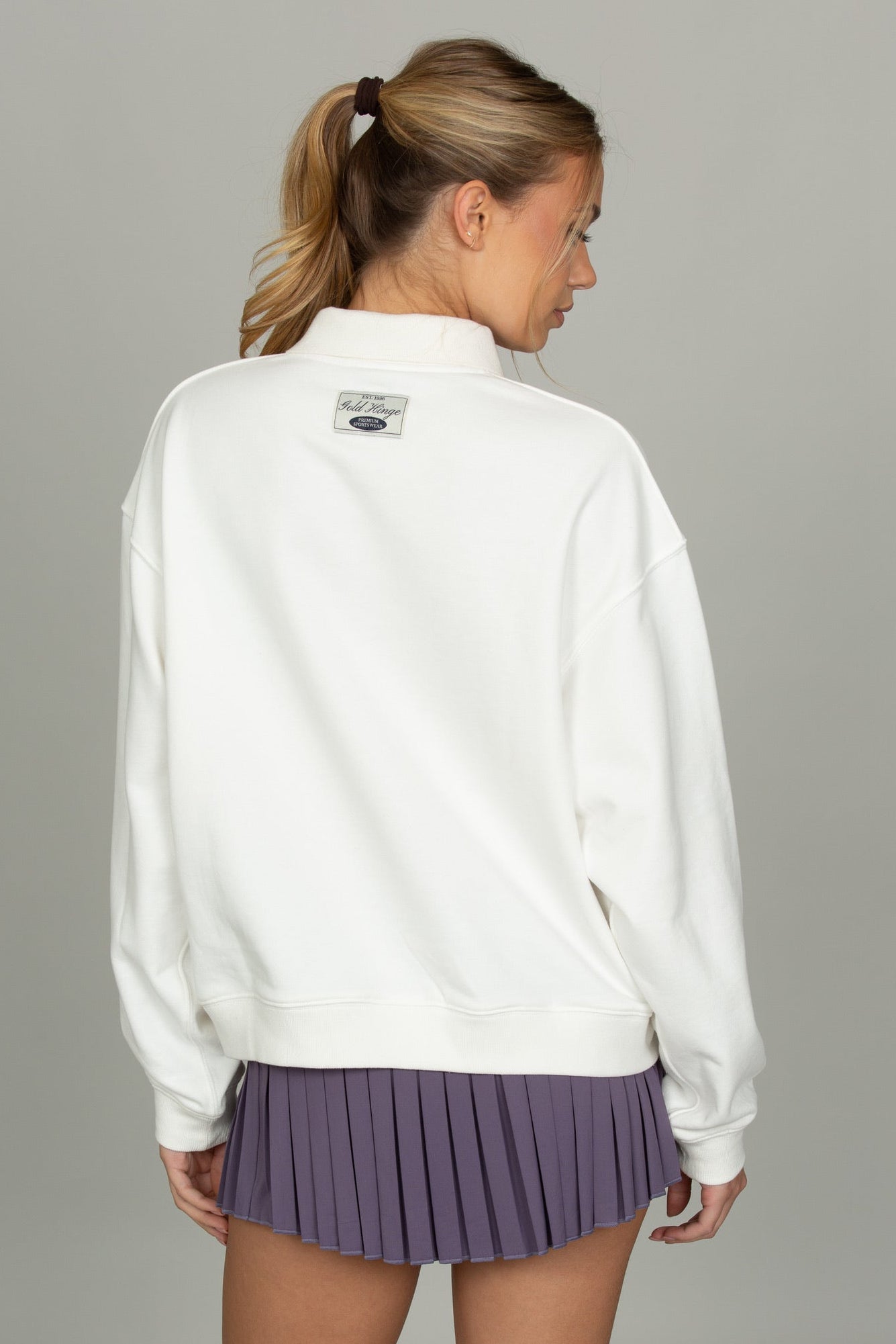 White Long Sleeve Polo