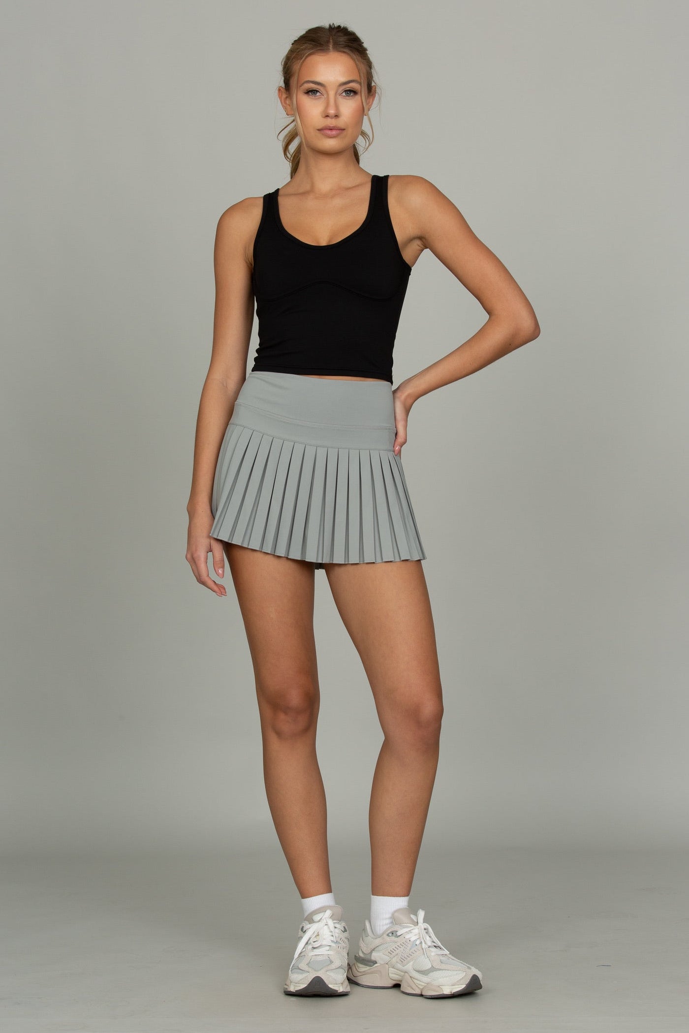 Grey Pleated Tennis Skirt