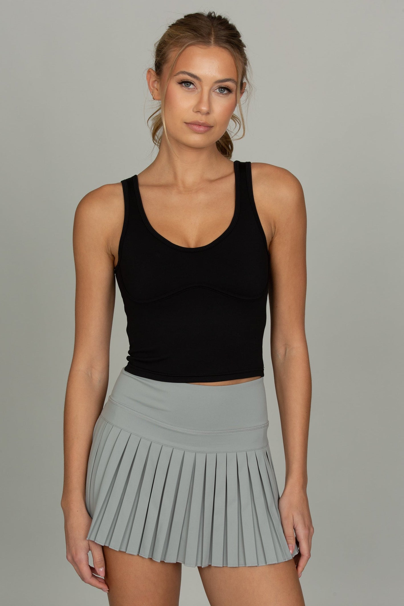 Grey Pleated Tennis Skirt