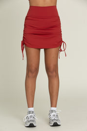 Rust Red Double Tie Athletic Skirt