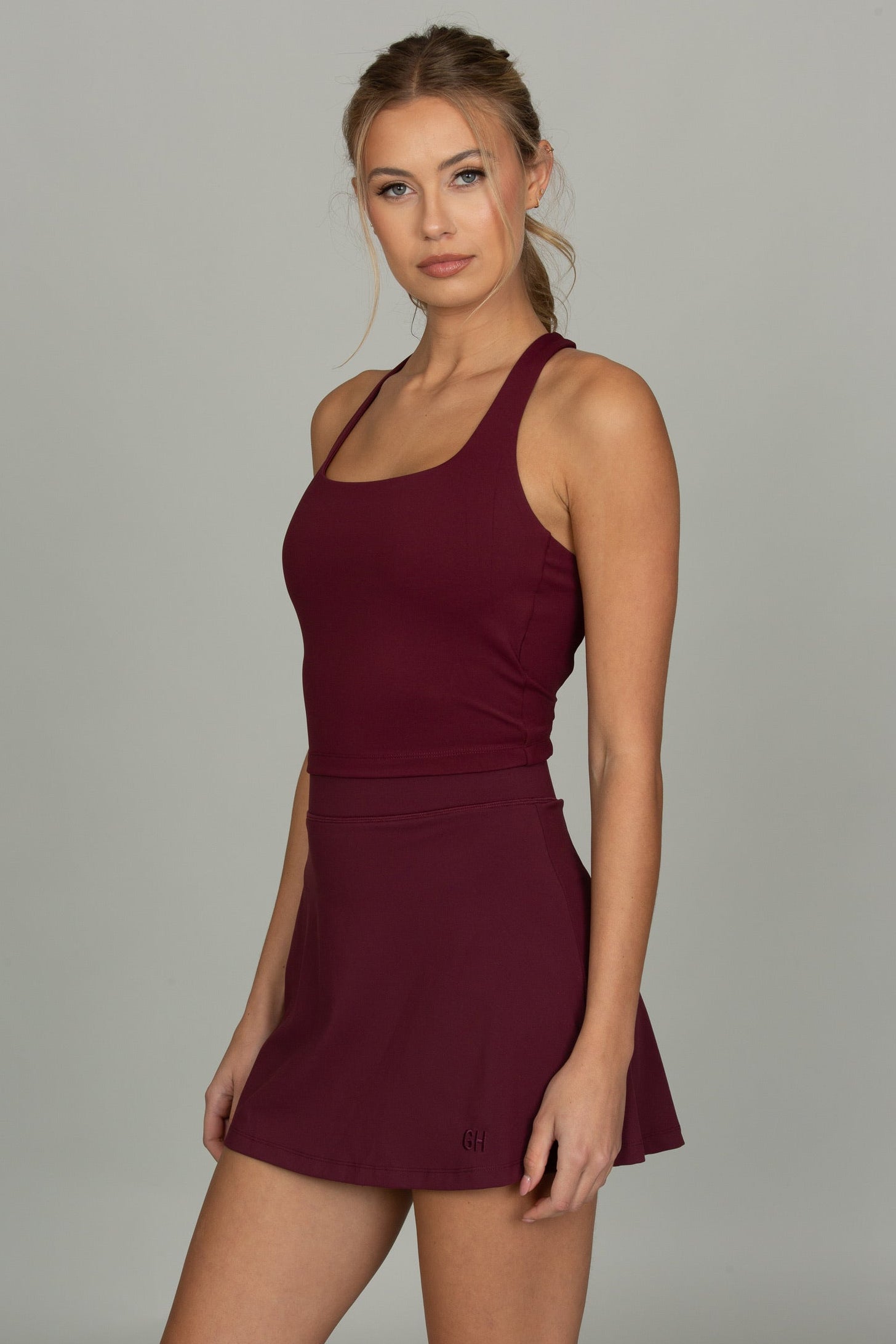 Burgundy MotionCloud A-Line Skirt