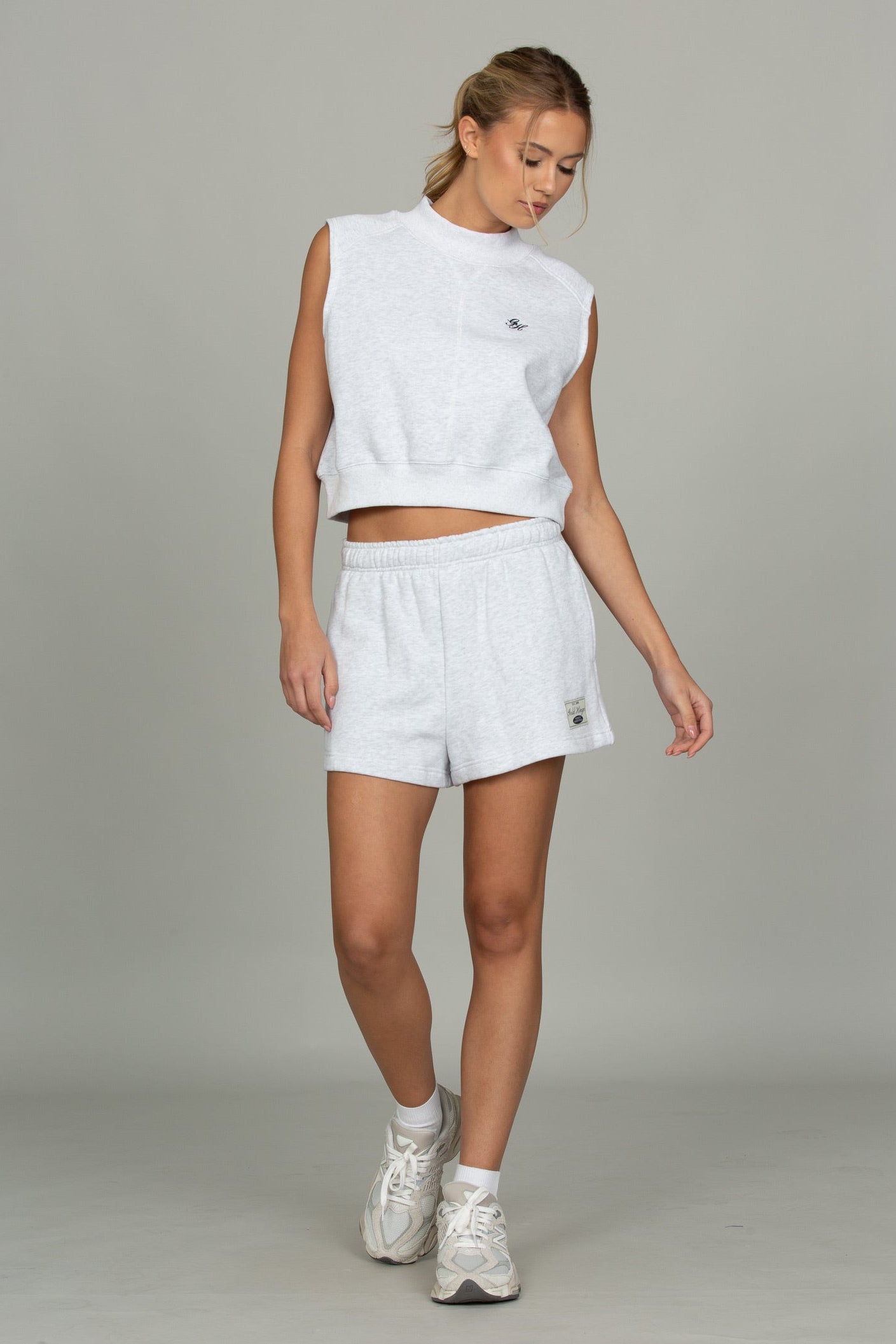 Heather Grey Mock Neck Sleeveless Top 2.0