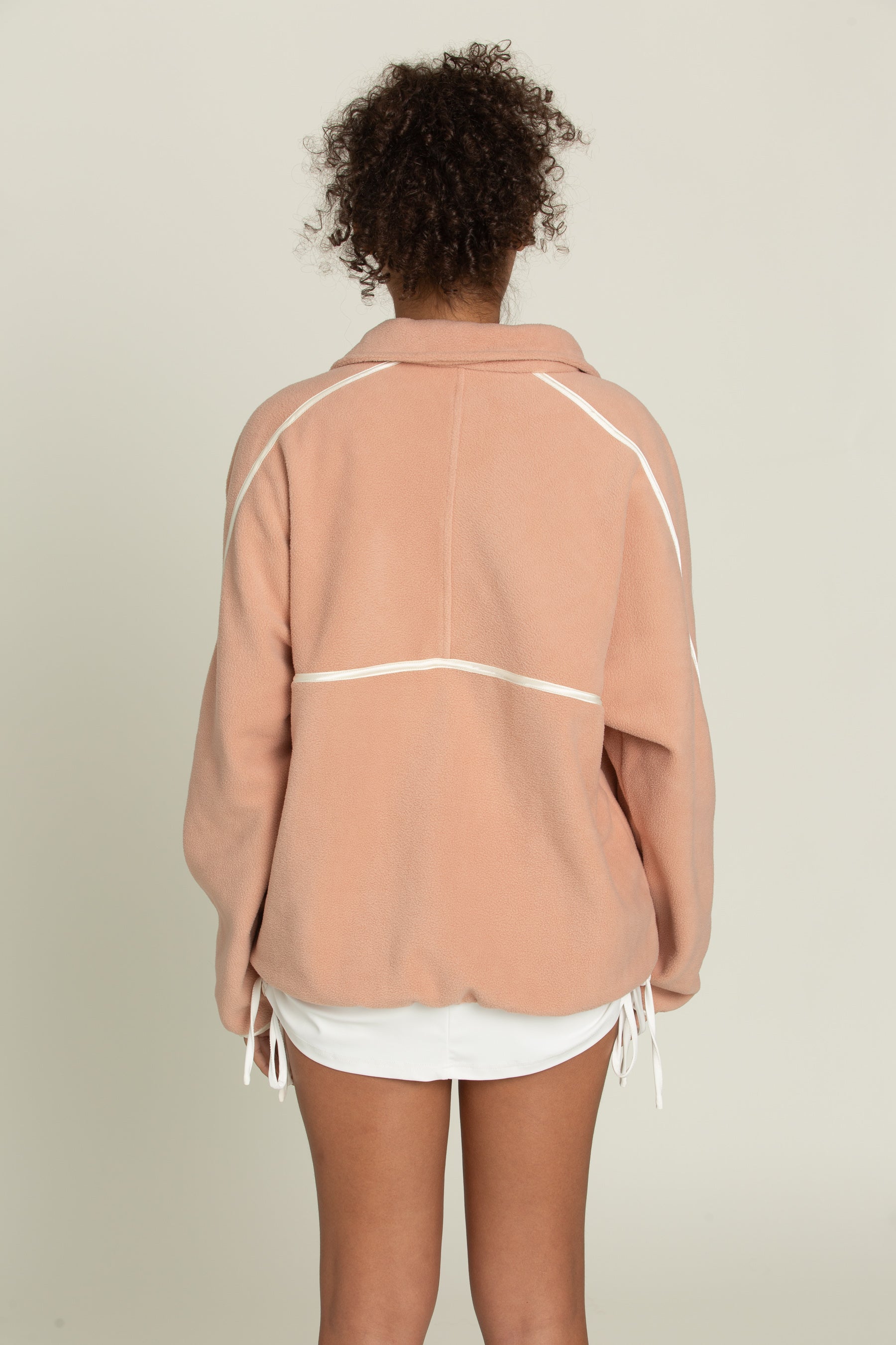 Peach Minimalistic Half-Zip Pullover