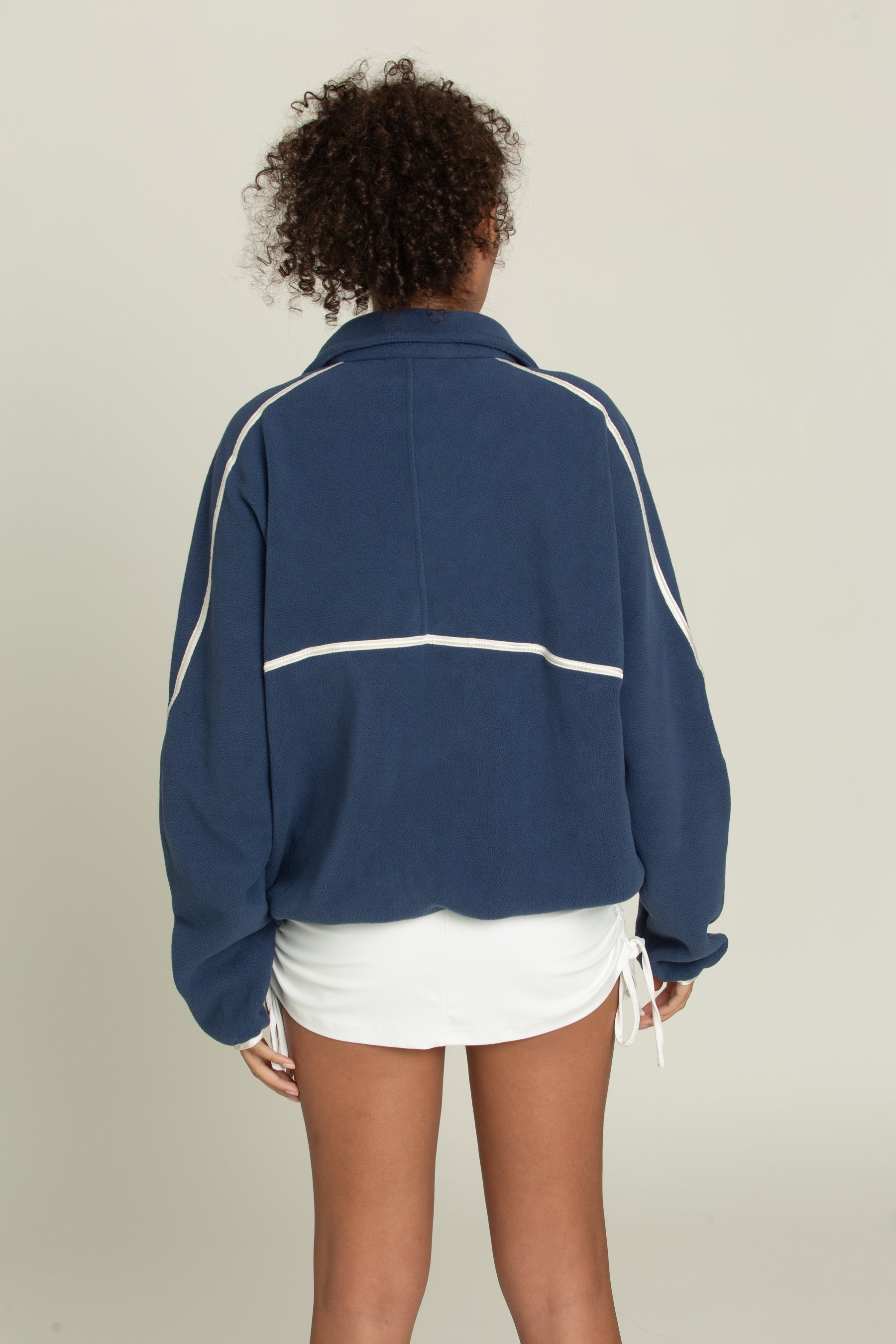 Navy Minimalistic Half-Zip Pullover