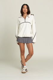 Ivory Minimalistic Half-Zip Pullover