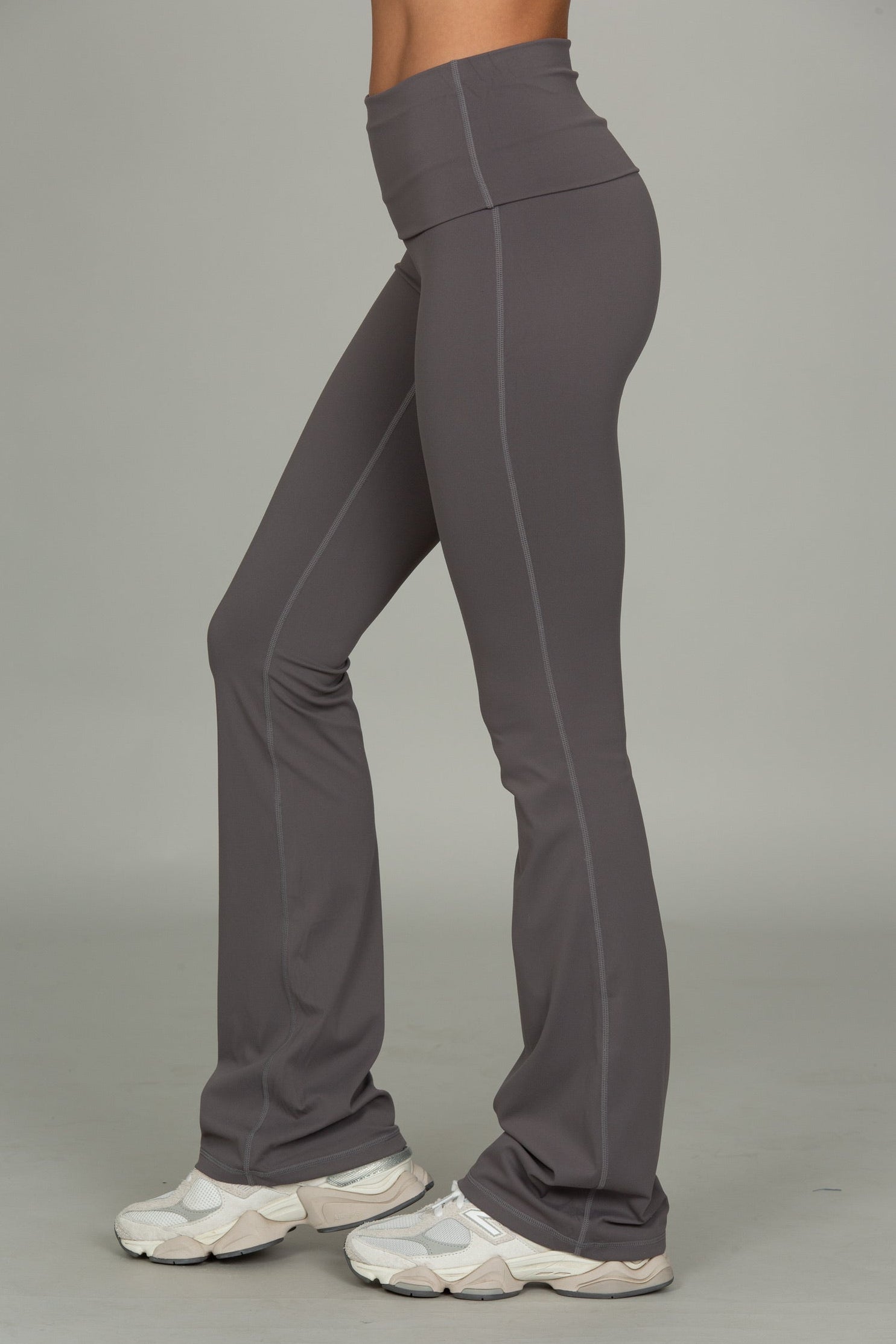 Shadow Grey Essential Foldover Flare Pant
