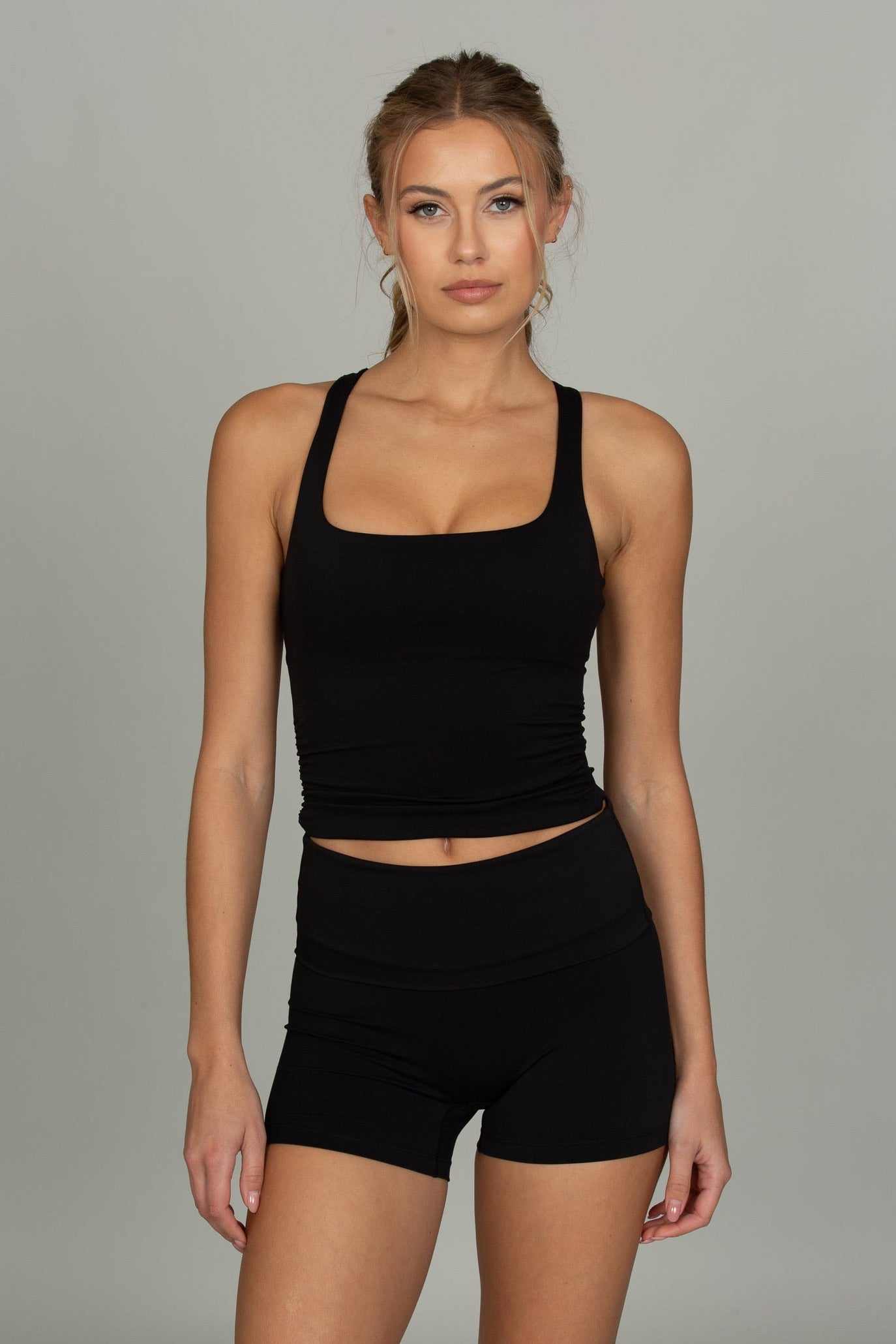 Black Essential Foldover Short