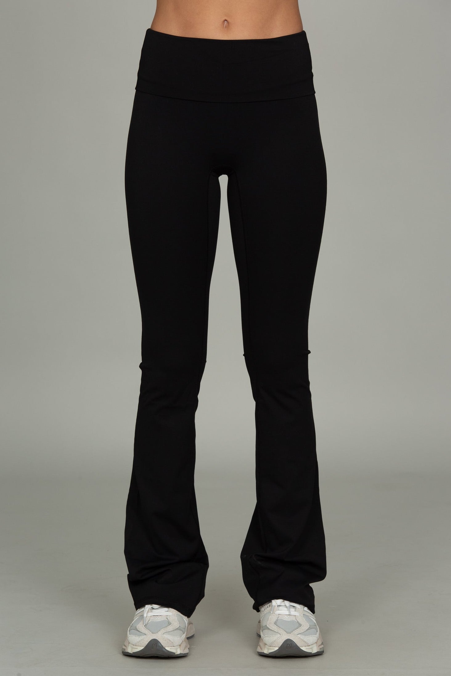 Black Essential Foldover Flare Pant