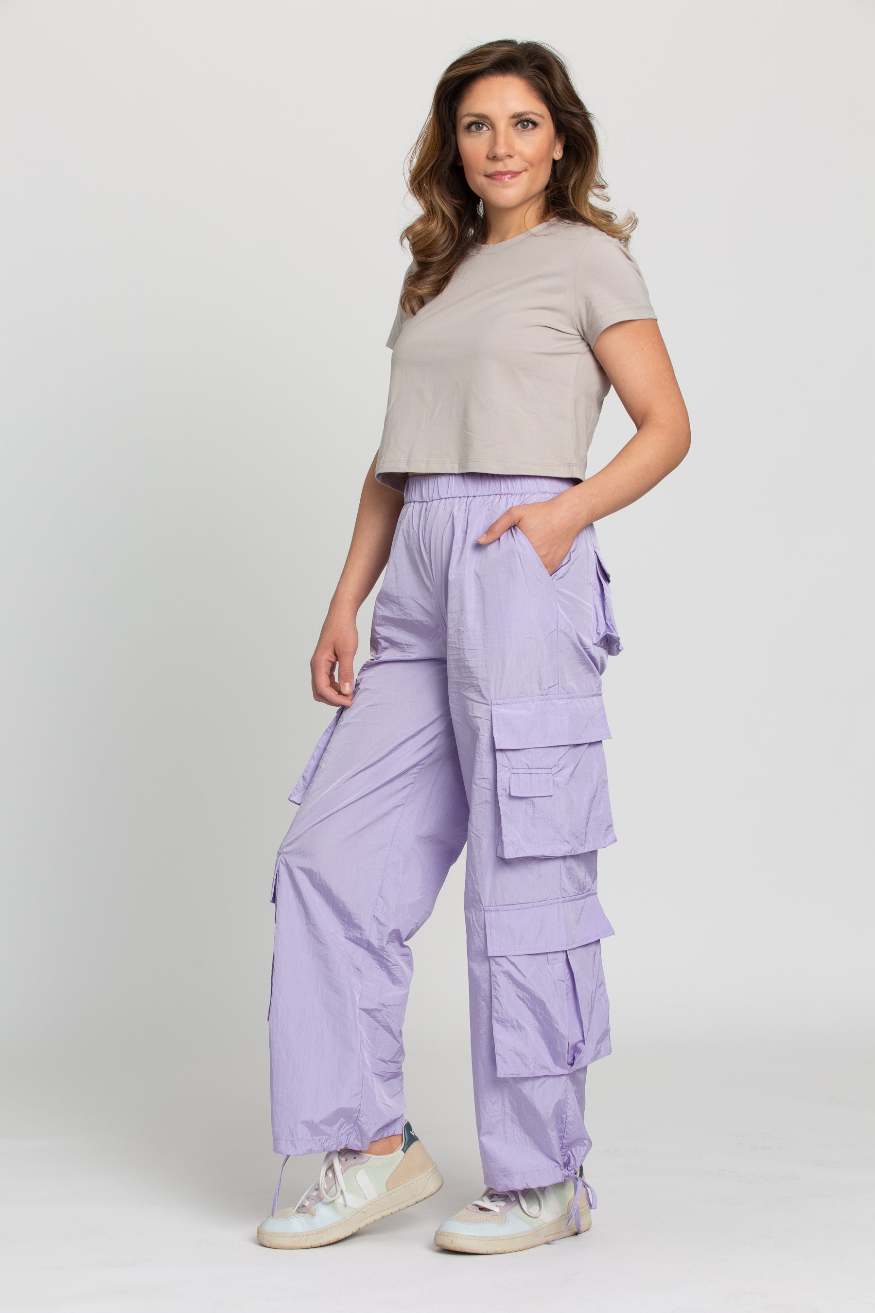 Shiny Purple Cargo Utility Pants – Gold Hinge