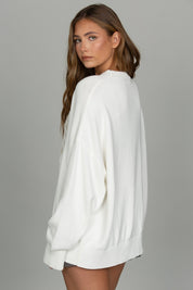 Ivory Oversized Crest Sweater