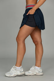 Navy Striped Tennis Skirt