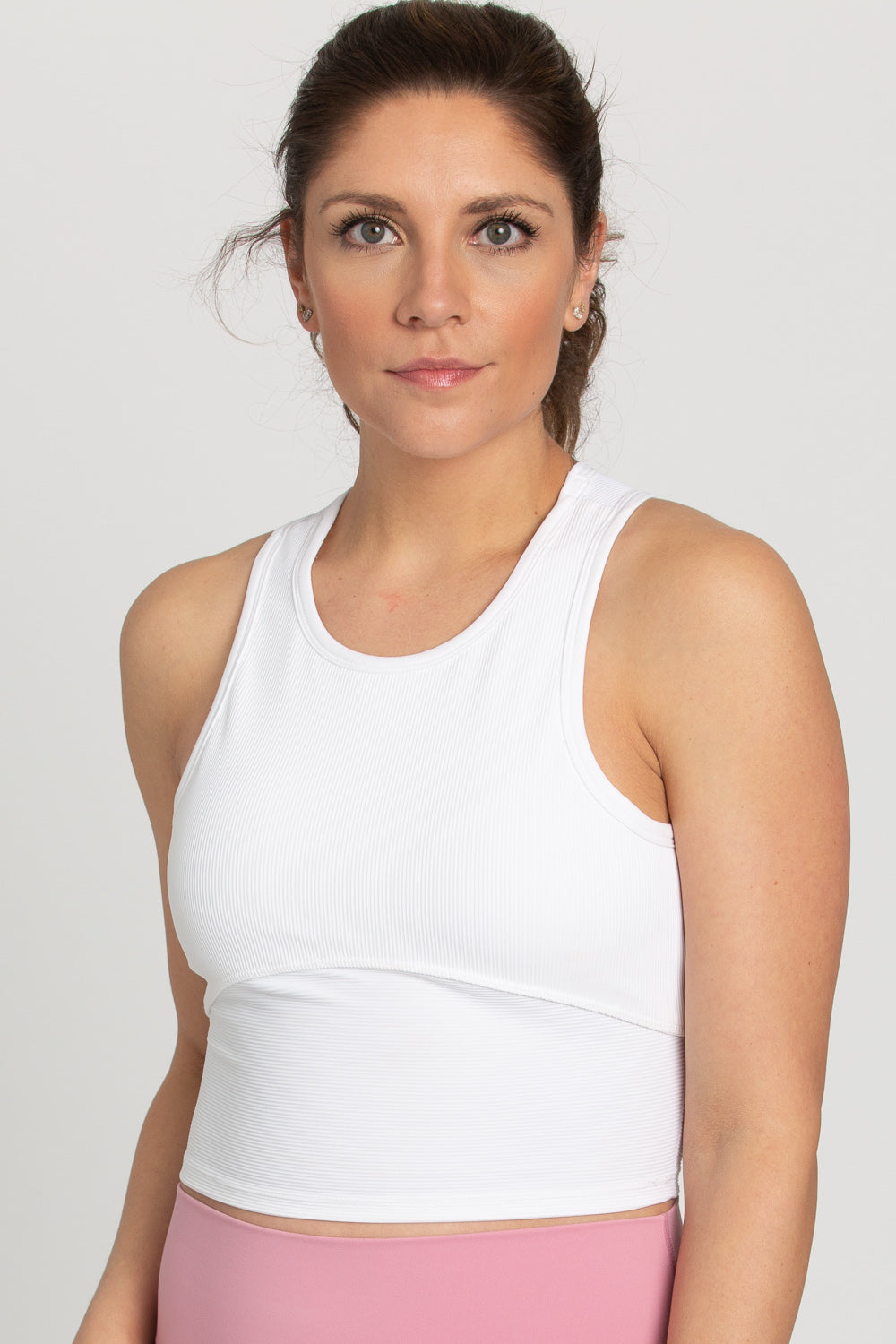 Bright White Ribbed Yoga Top
