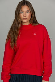 Bright Ruby Prep Mock Neck