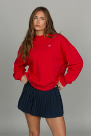 Bright Ruby Prep Mock Neck