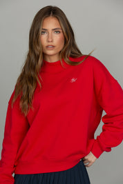 Bright Ruby Prep Mock Neck